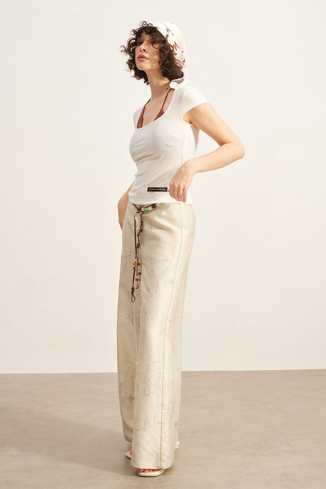 SOFITTE Graphic Tencel-Linen Wide-Leg Pants