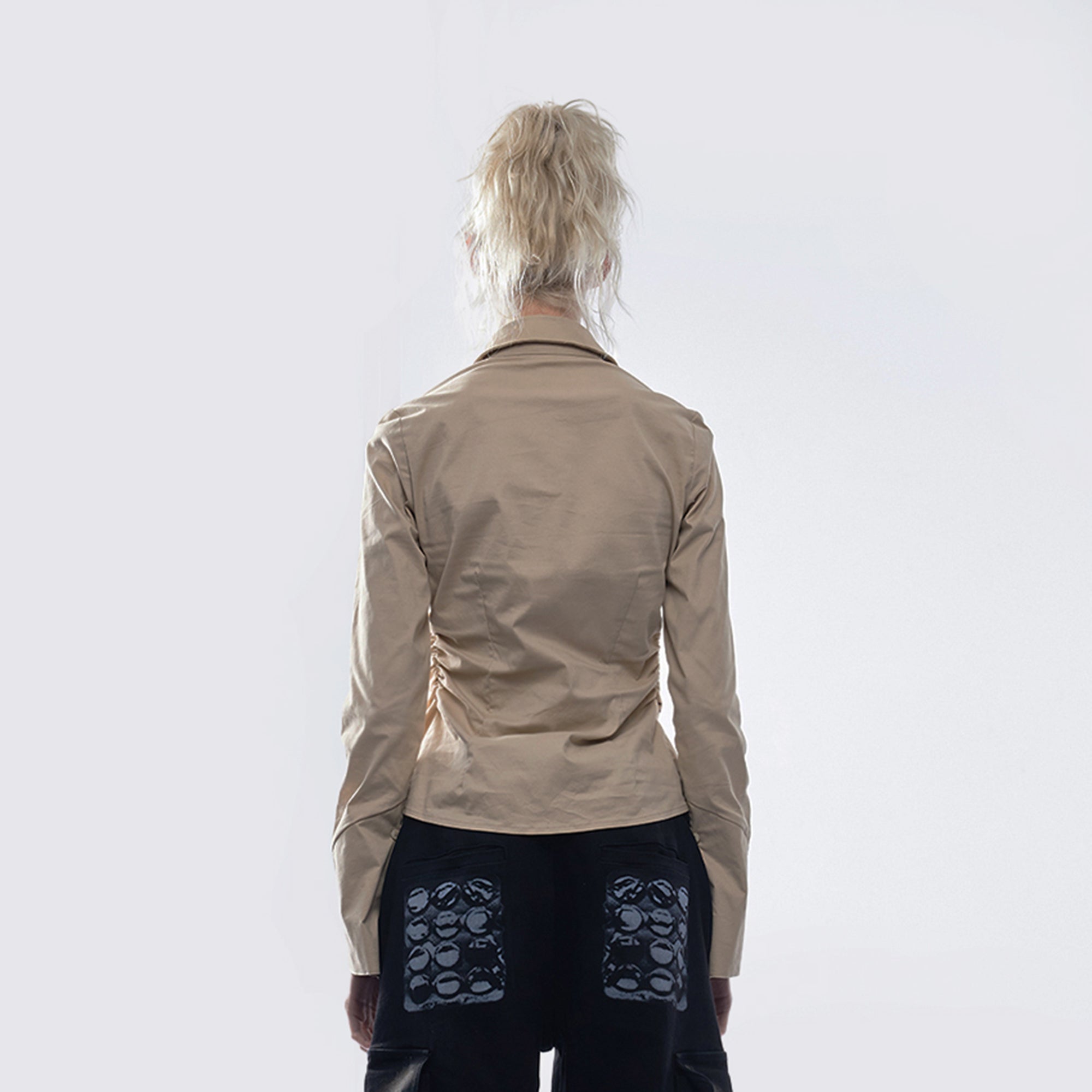 EMOHA Punk Graphic Cinched Waist Shirt
