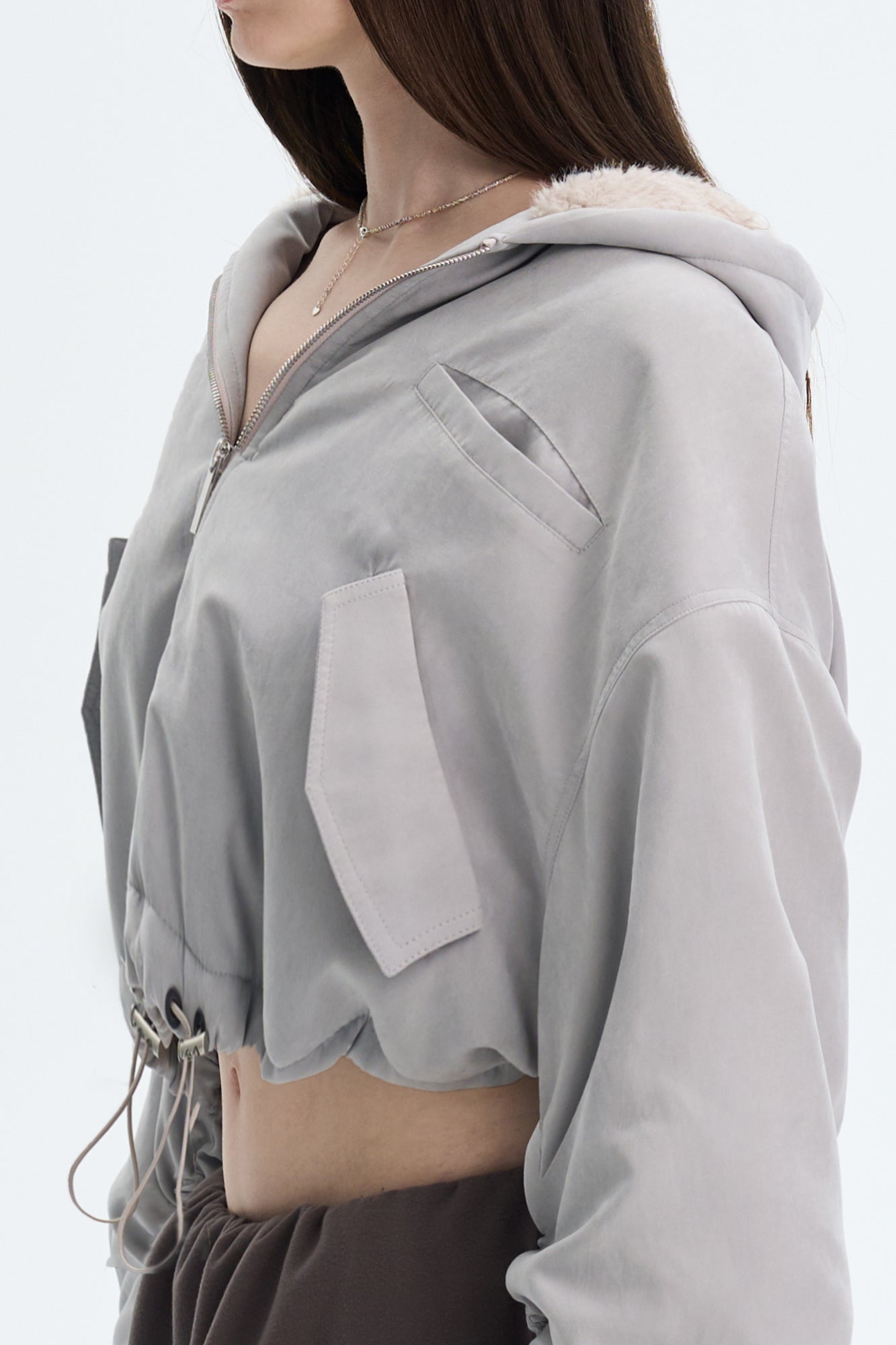 THE NEVERMORE Faux Fur Lined Cropped Parka