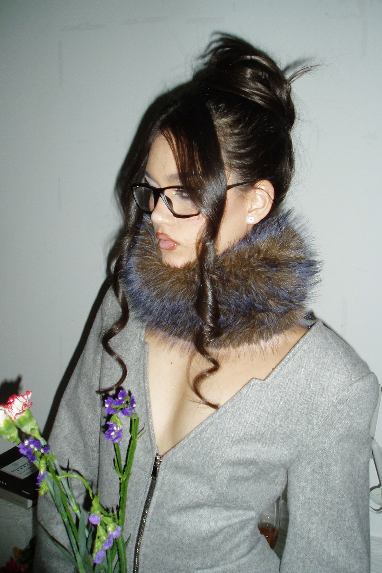 NEVER OFFEND L ANGEL Detachable Trim V-Neck Blazer