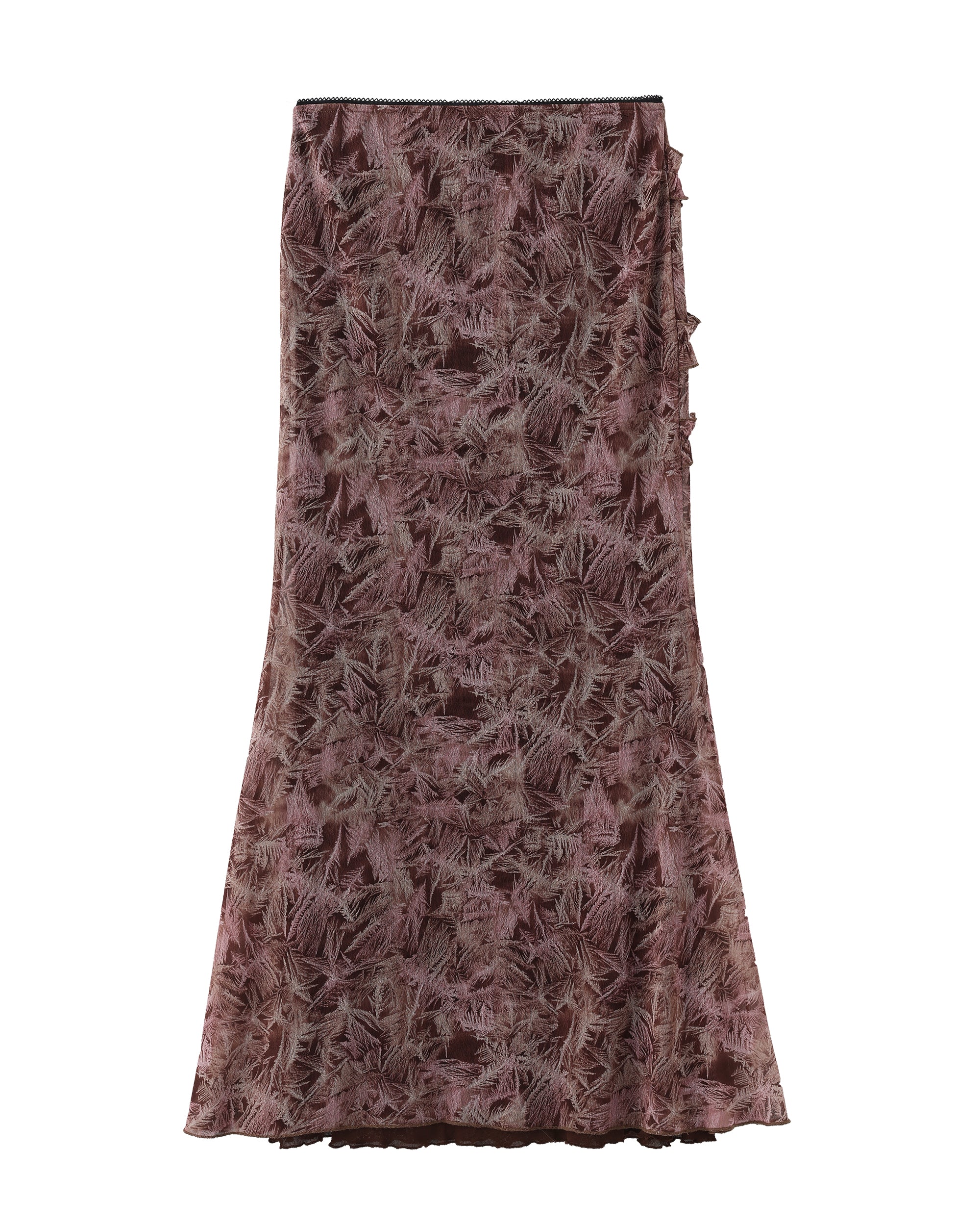 JIUWU PARK Maple Print Mesh Mermaid Skirt