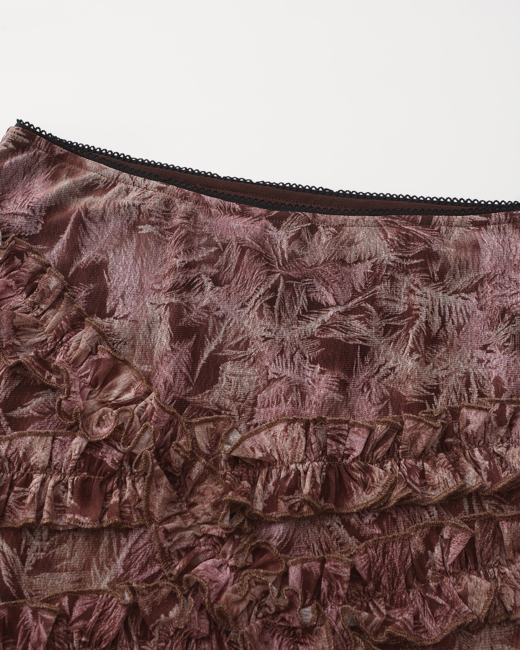 JIUWU PARK Maple Print Mesh Mermaid Skirt