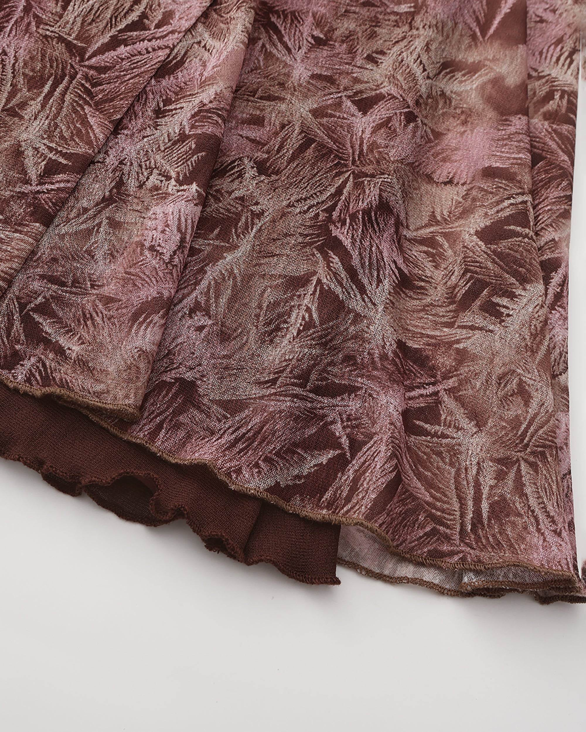 JIUWU PARK Maple Print Mesh Mermaid Skirt