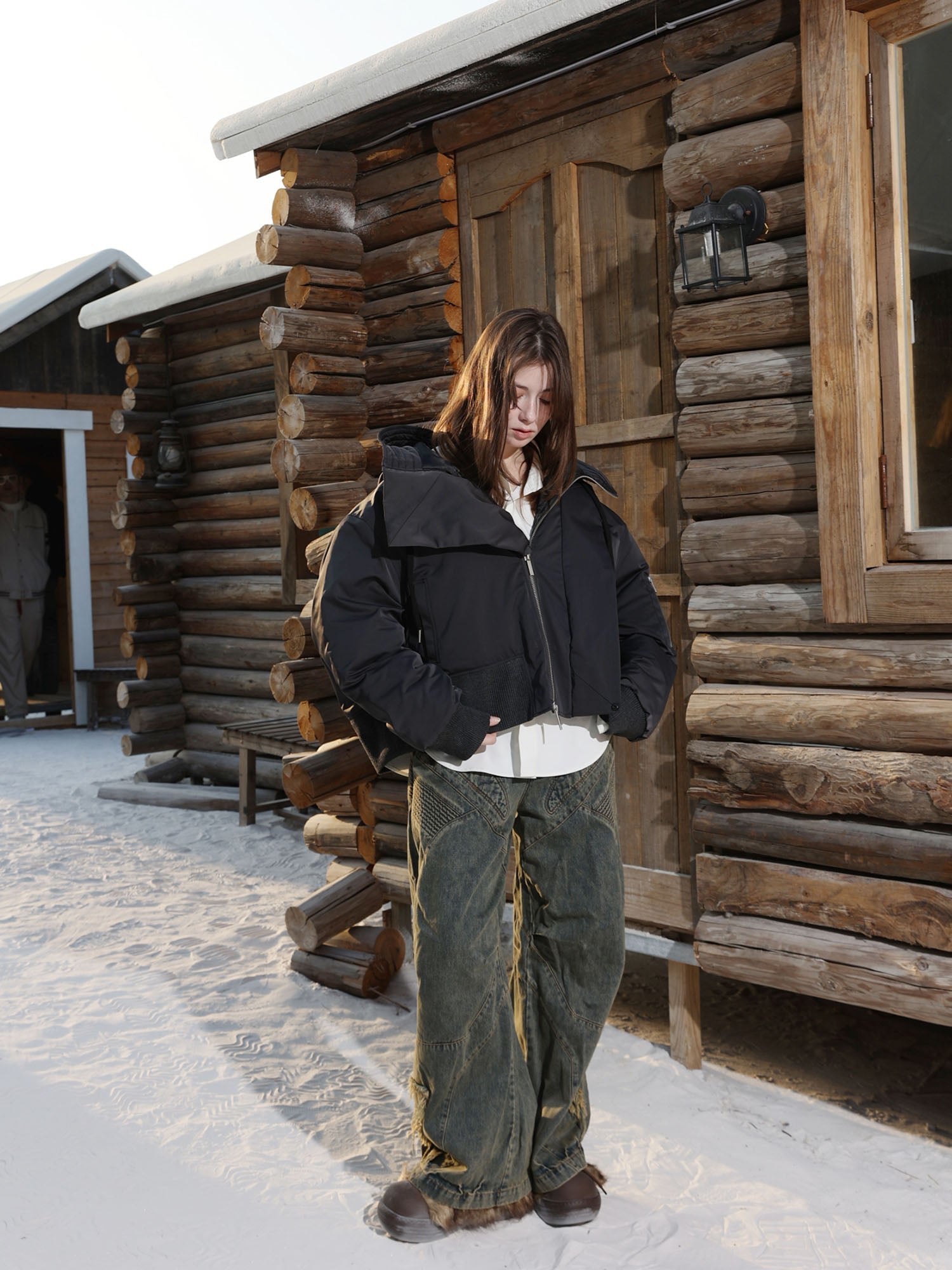 ERROR CODE ROBOT Classic Oversized Hooded Down Jacket