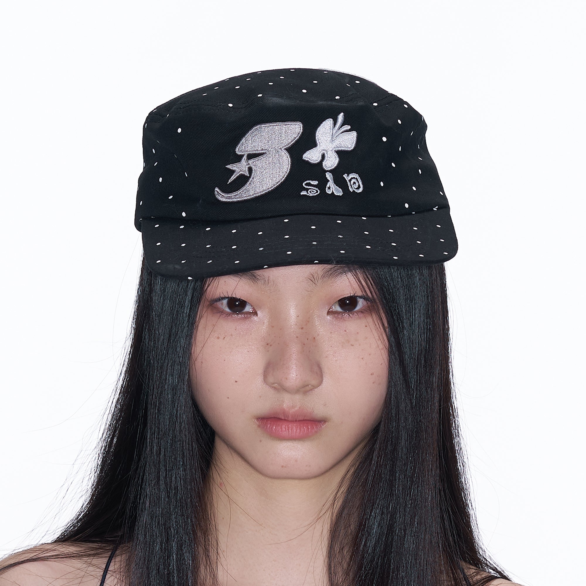 SANB Polka Dot Embroidered Trucker Hat