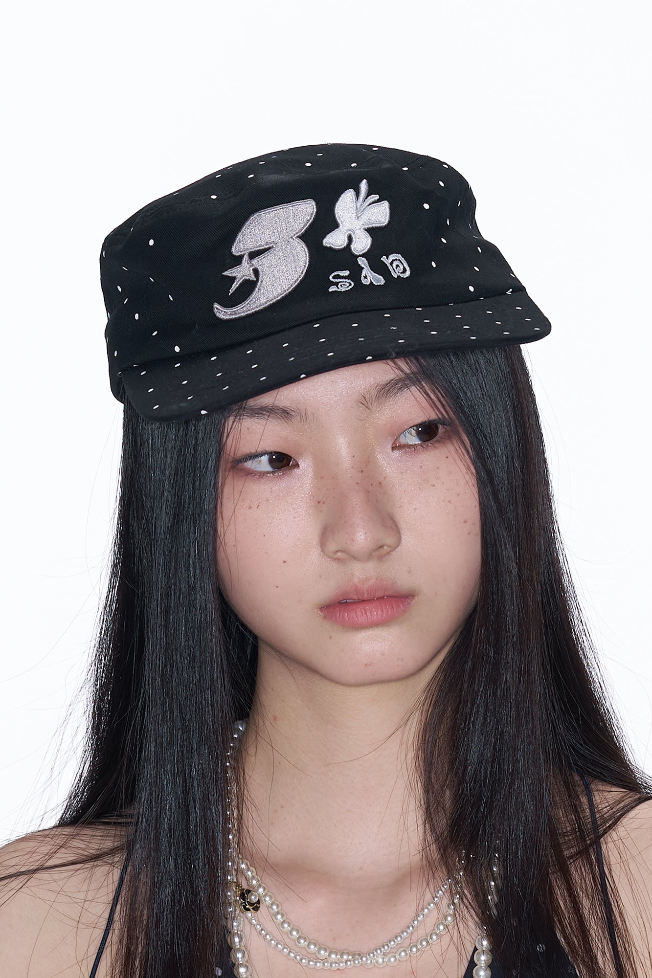 SANB Polka Dot Embroidered Trucker Hat