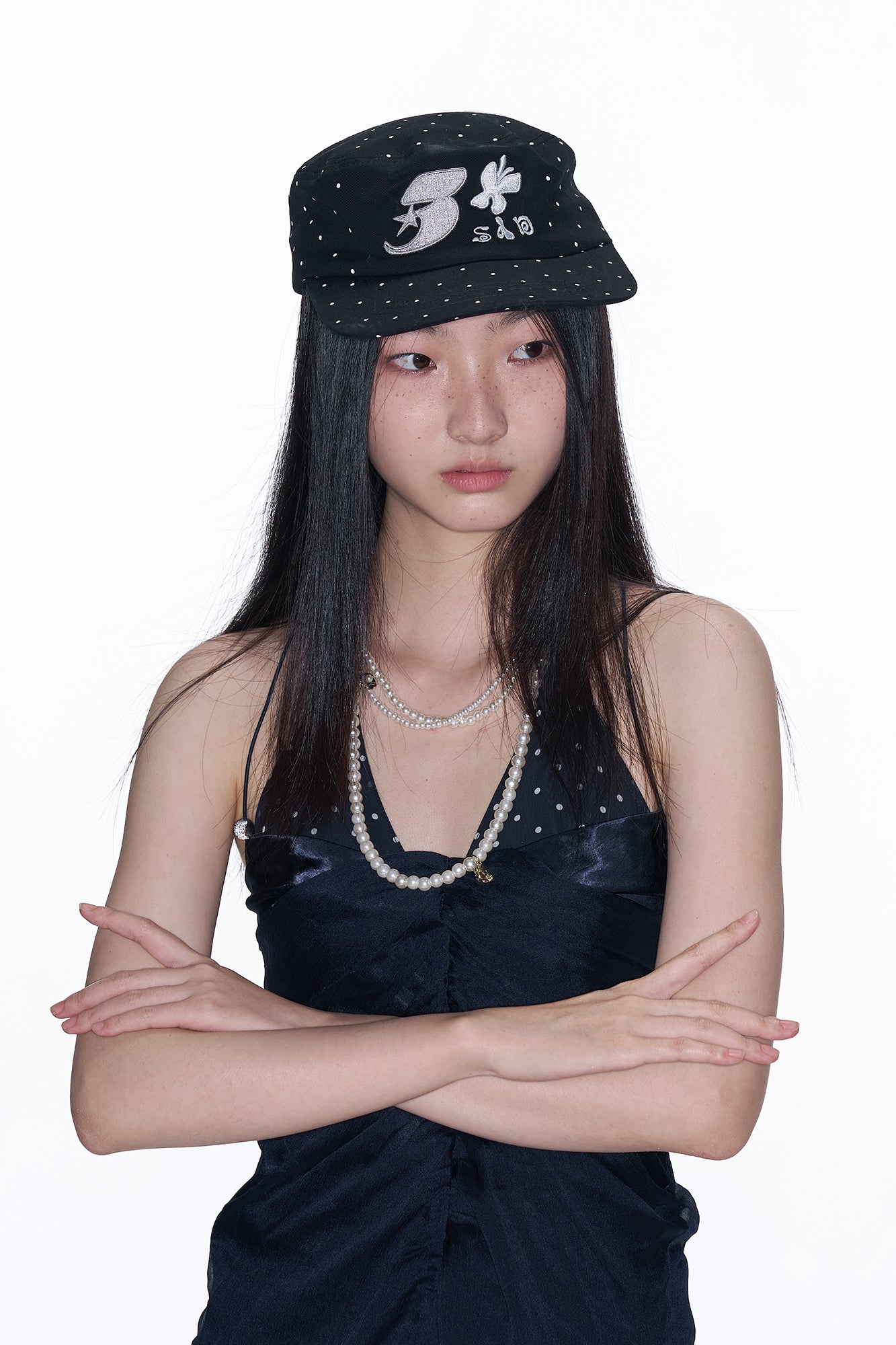 SANB Polka Dot Embroidered Trucker Hat