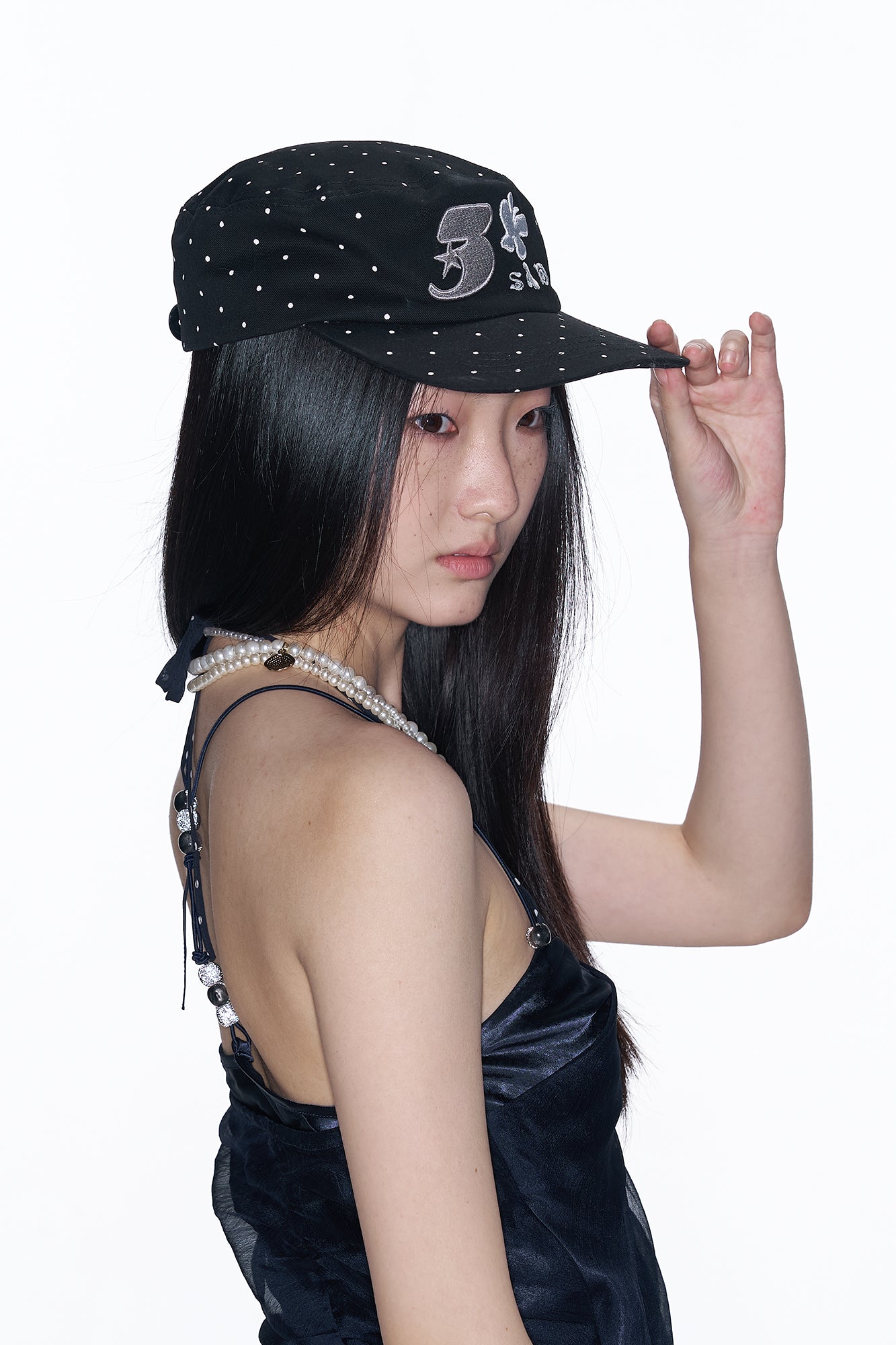 SANB Polka Dot Embroidered Trucker Hat
