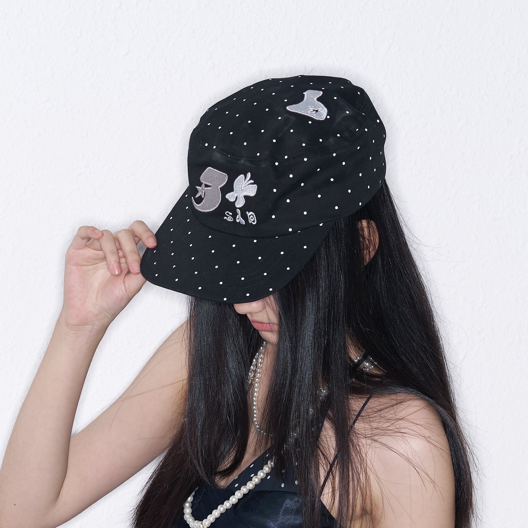 SANB Polka Dot Embroidered Trucker Hat