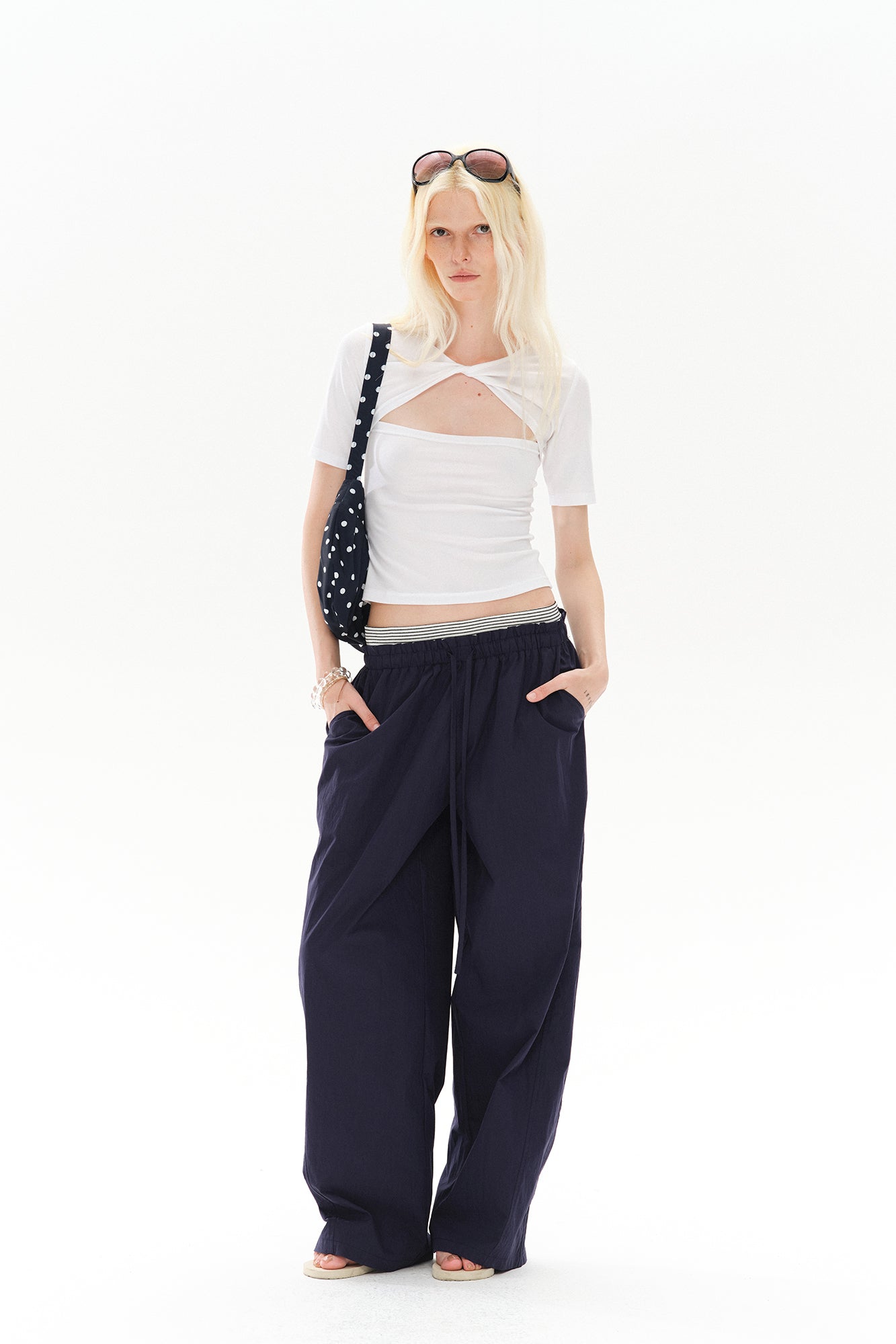 COSTUSTOOT Pleated Buckle Shoulder Bag