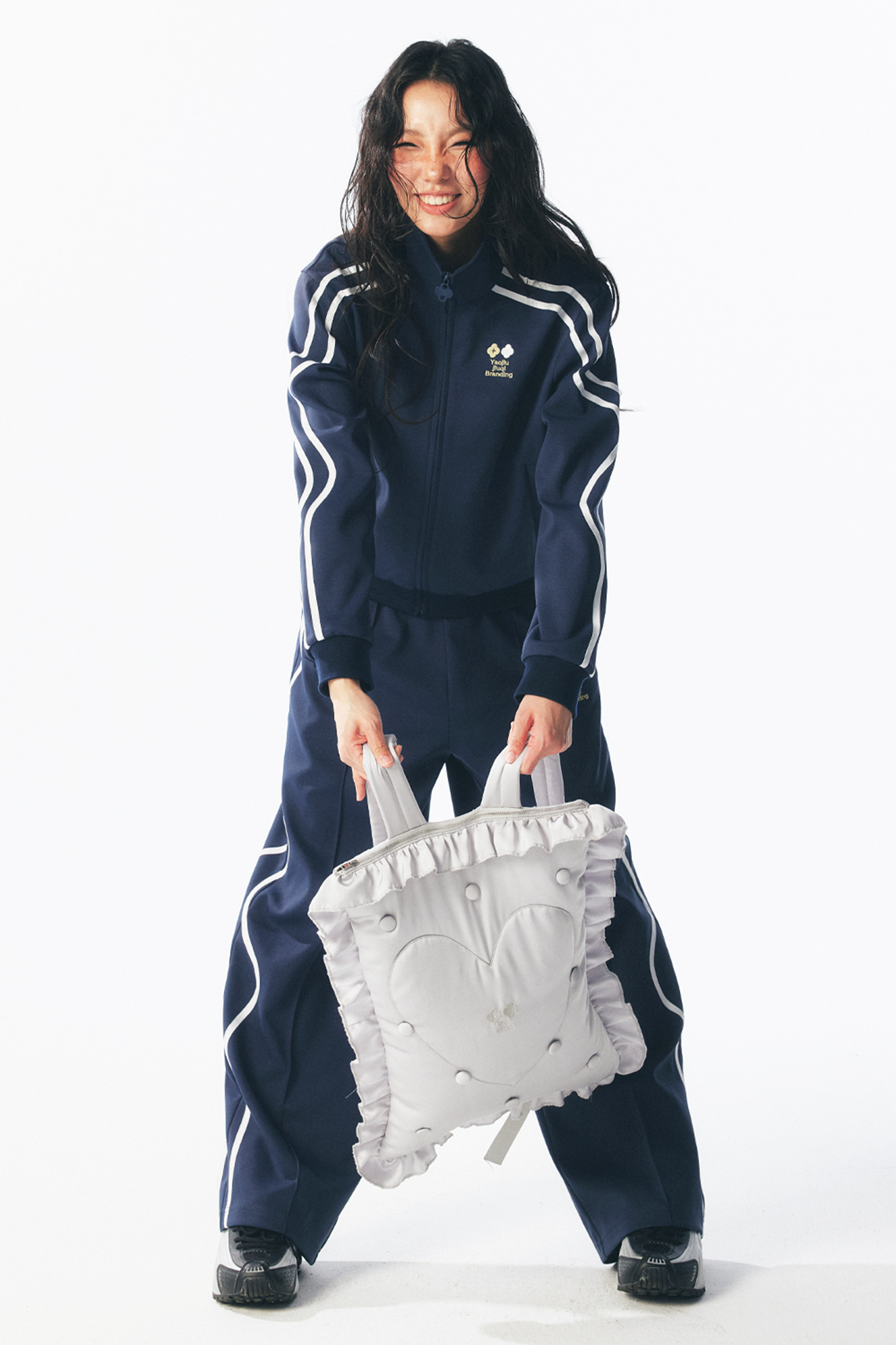 1997 POSTOFFICE Contrast Curved-Stripe Quick-Dry Track Jacket