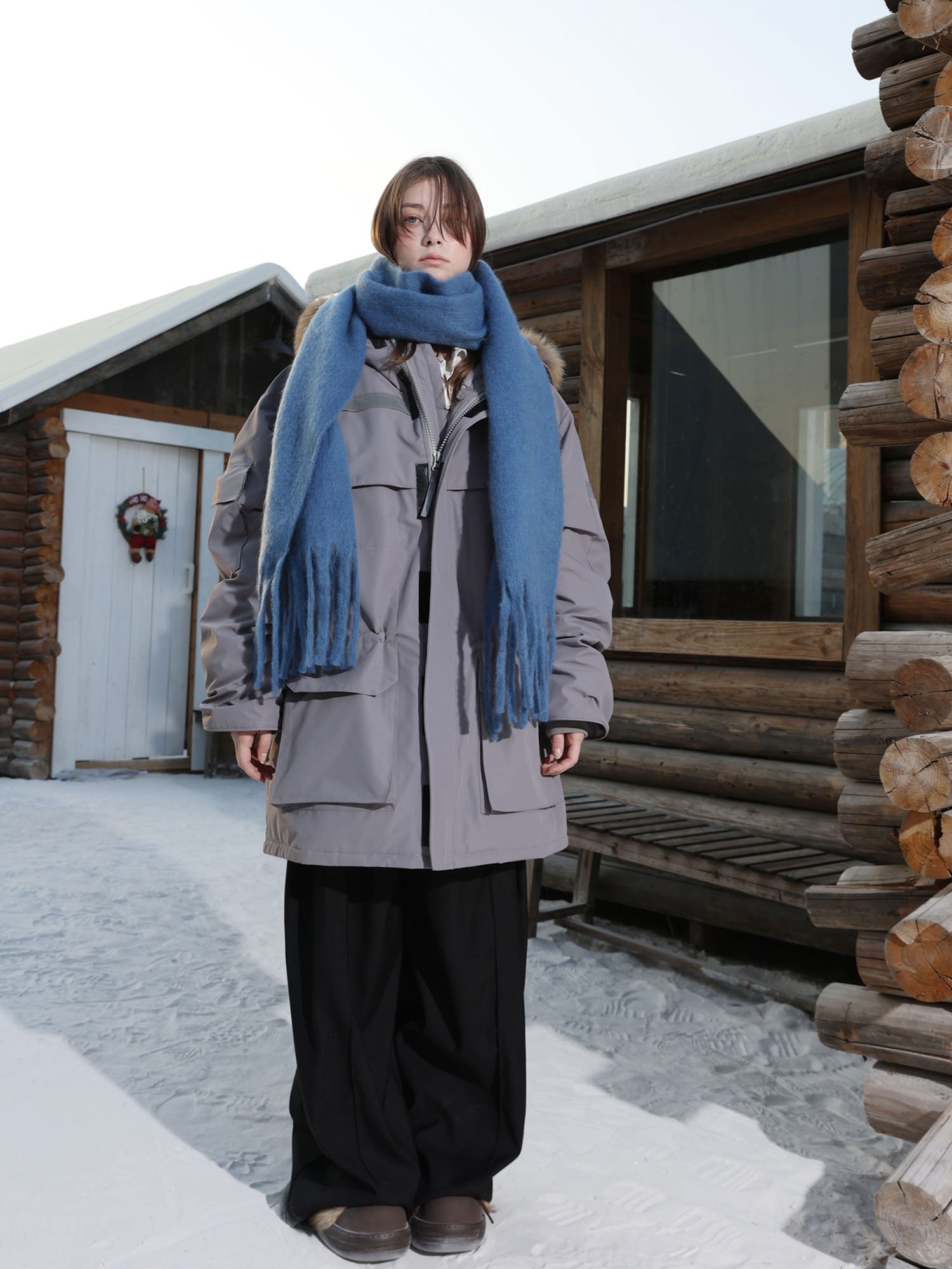 ERROR CODE ROBOT Faux Fur-Trimmed Reflective-Strip Utility Parka