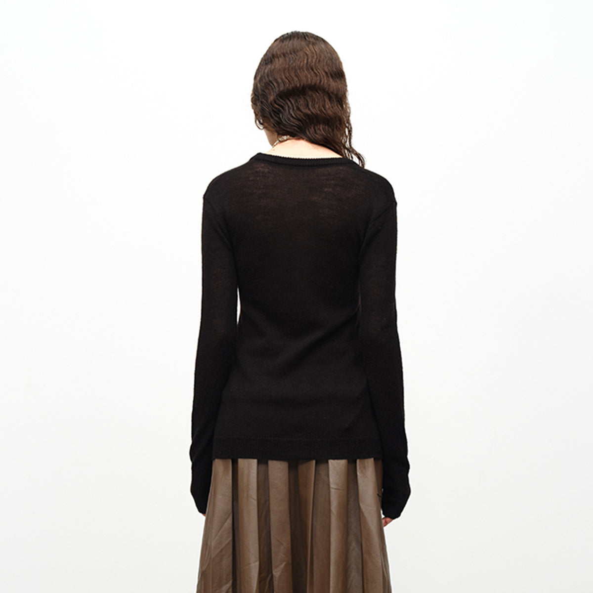 DOTYEARS Wool-Blend Deep V-Neck Sweater