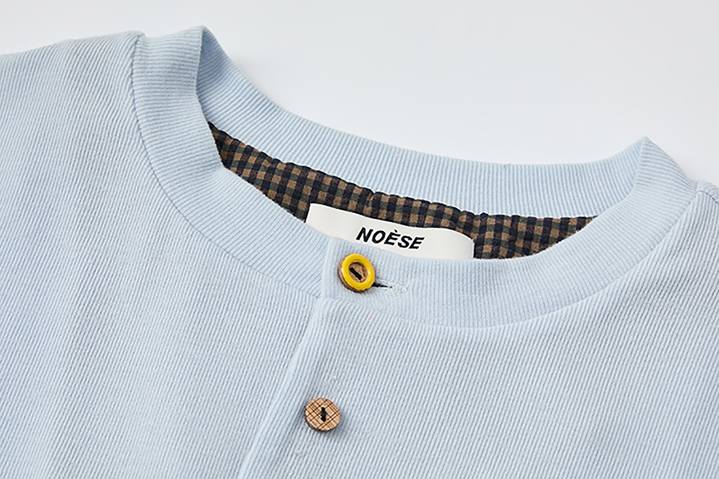 NOESE Layered Mixed-Button Long-Sleeve Tee