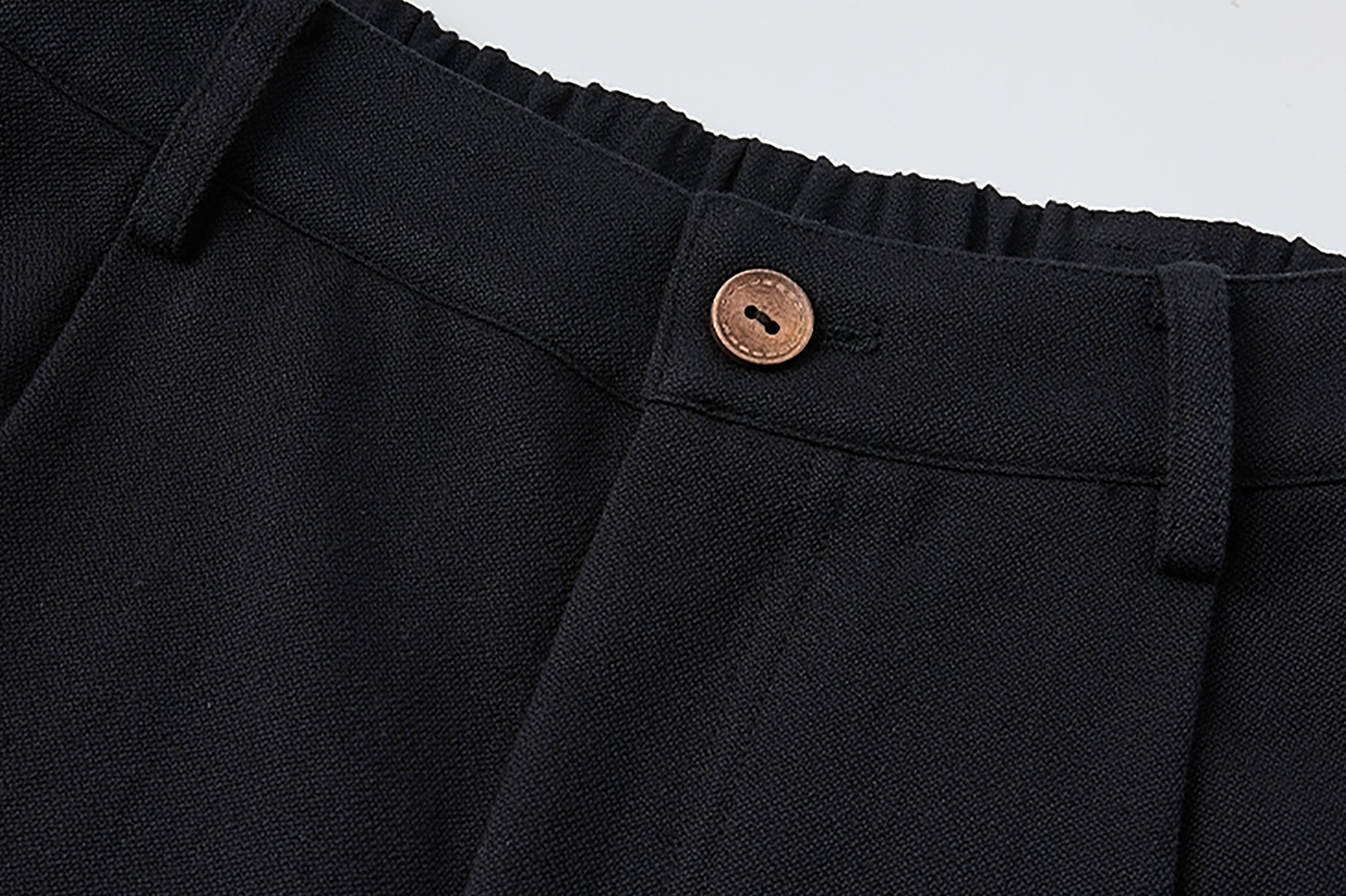 NOESE Button-Trim Ruffle Hem Culottes