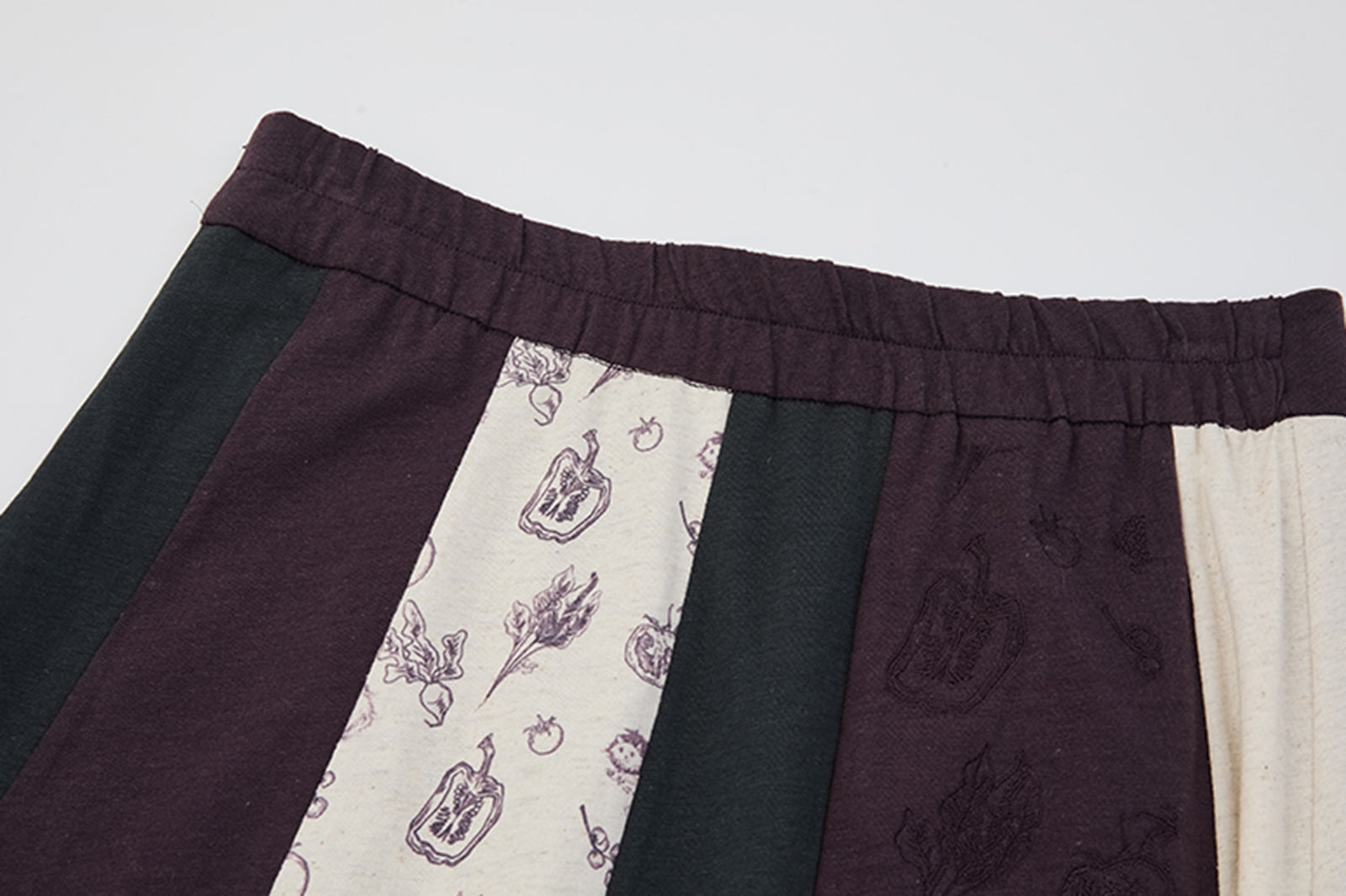 NOESE Spliced Botanical Graphic Midi Skirt