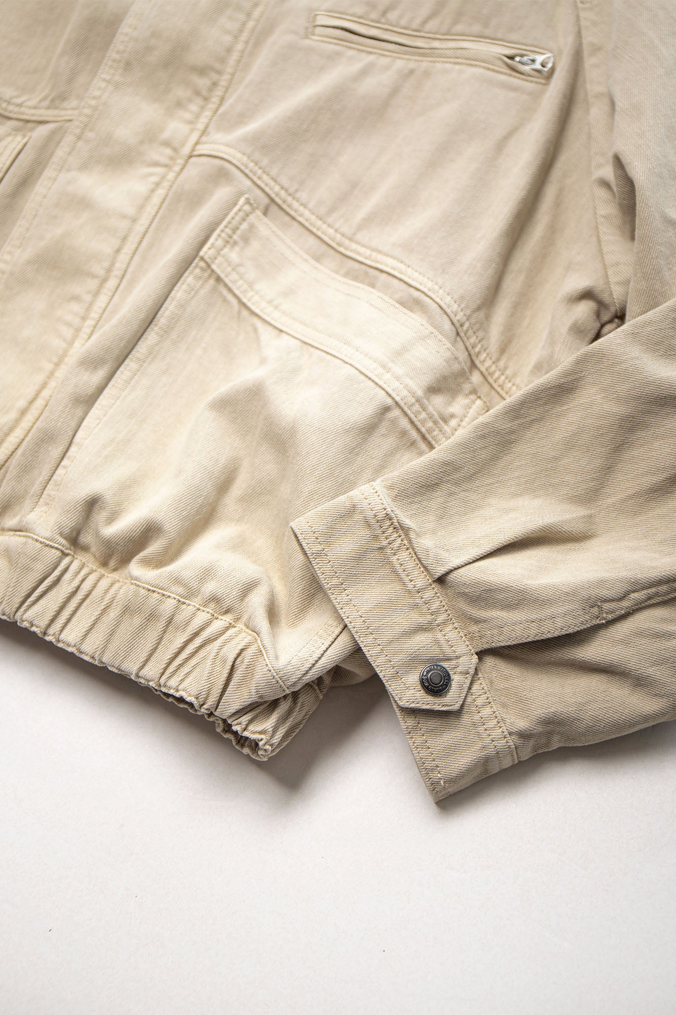 LEONSENSE Utility Raglan Stand-Collar Denim Jacket