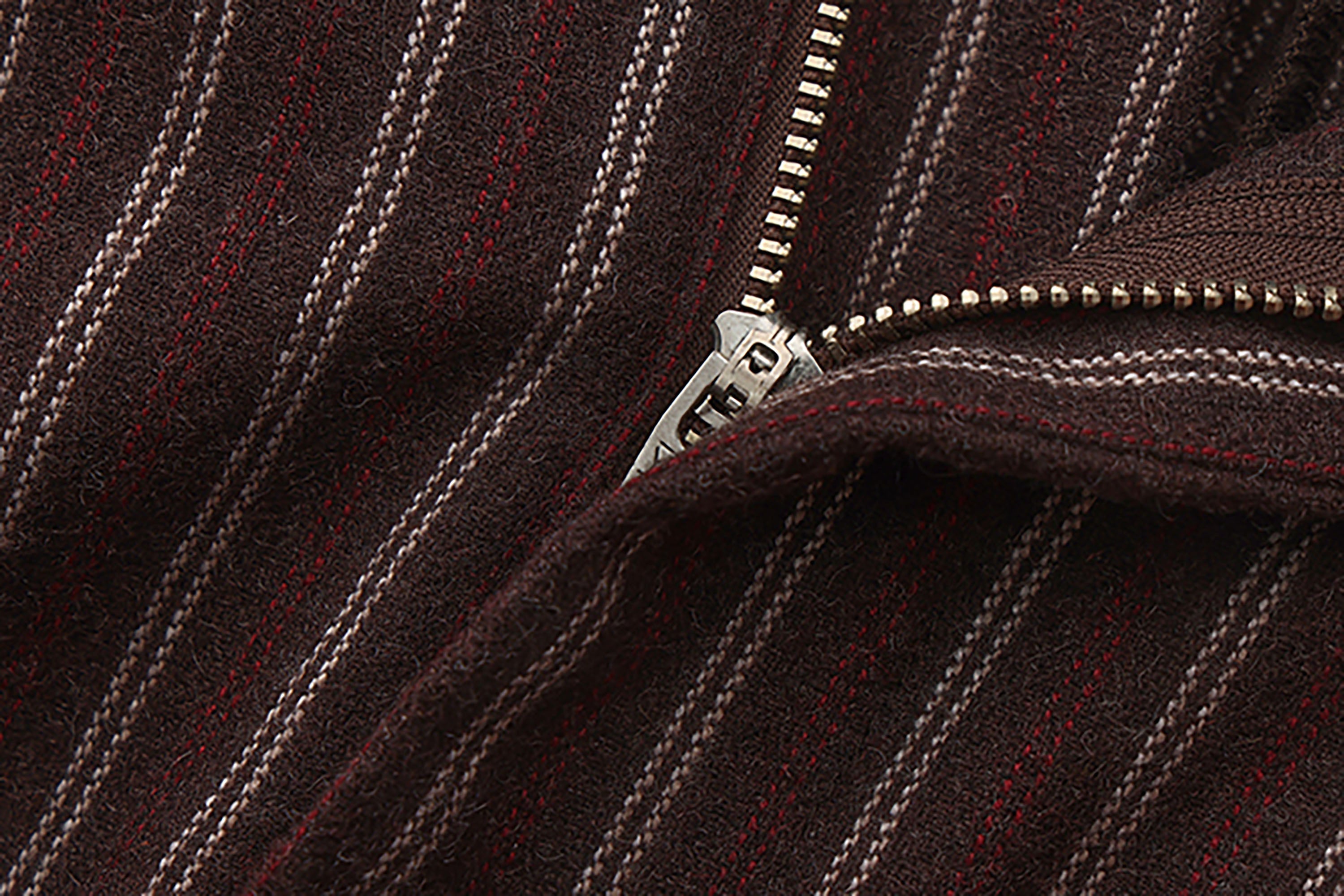 NOESE Foldover Waist Pinstripe Wool-Blend Wide-Leg Trousers