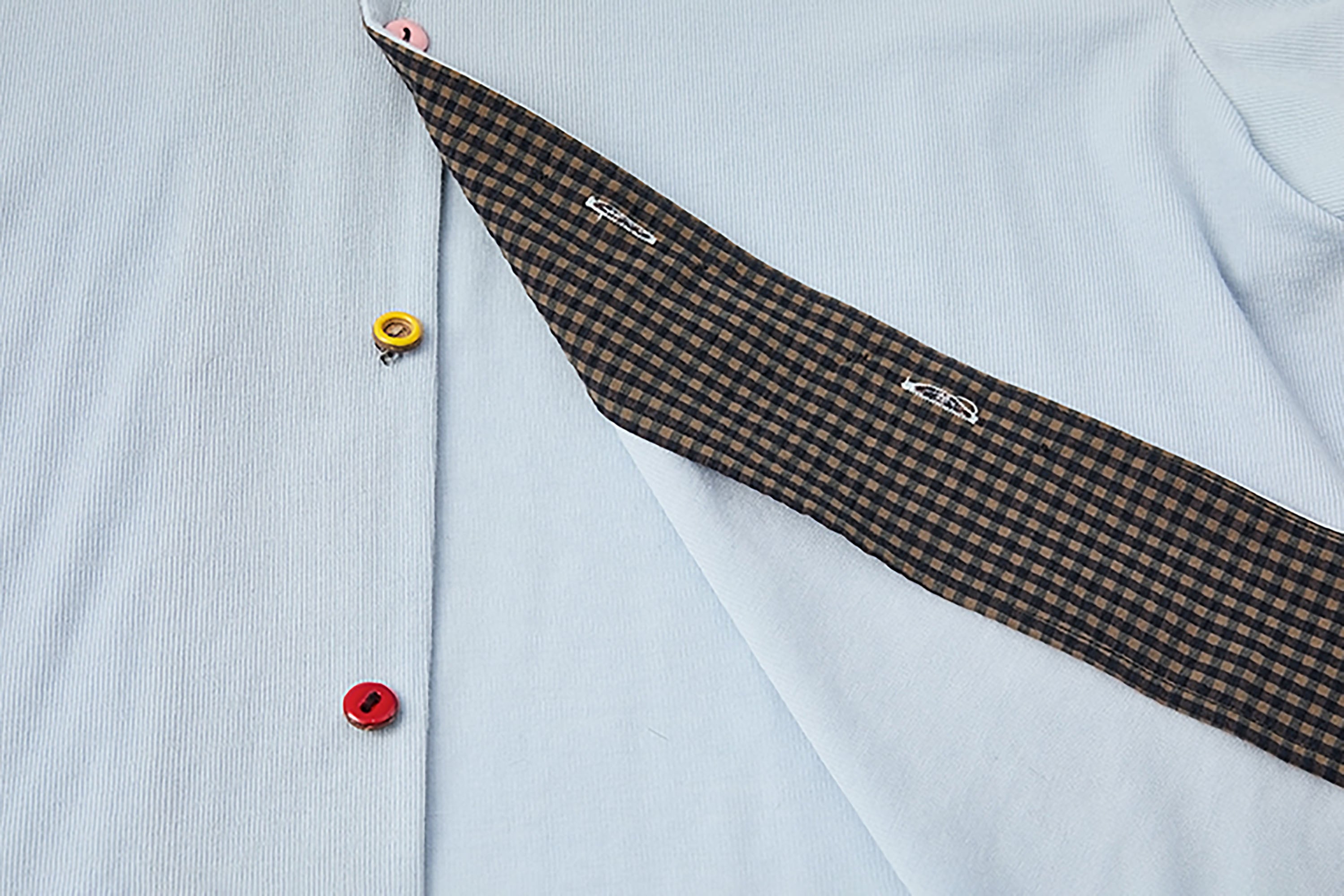 NOESE Layered Mixed-Button Long-Sleeve Tee