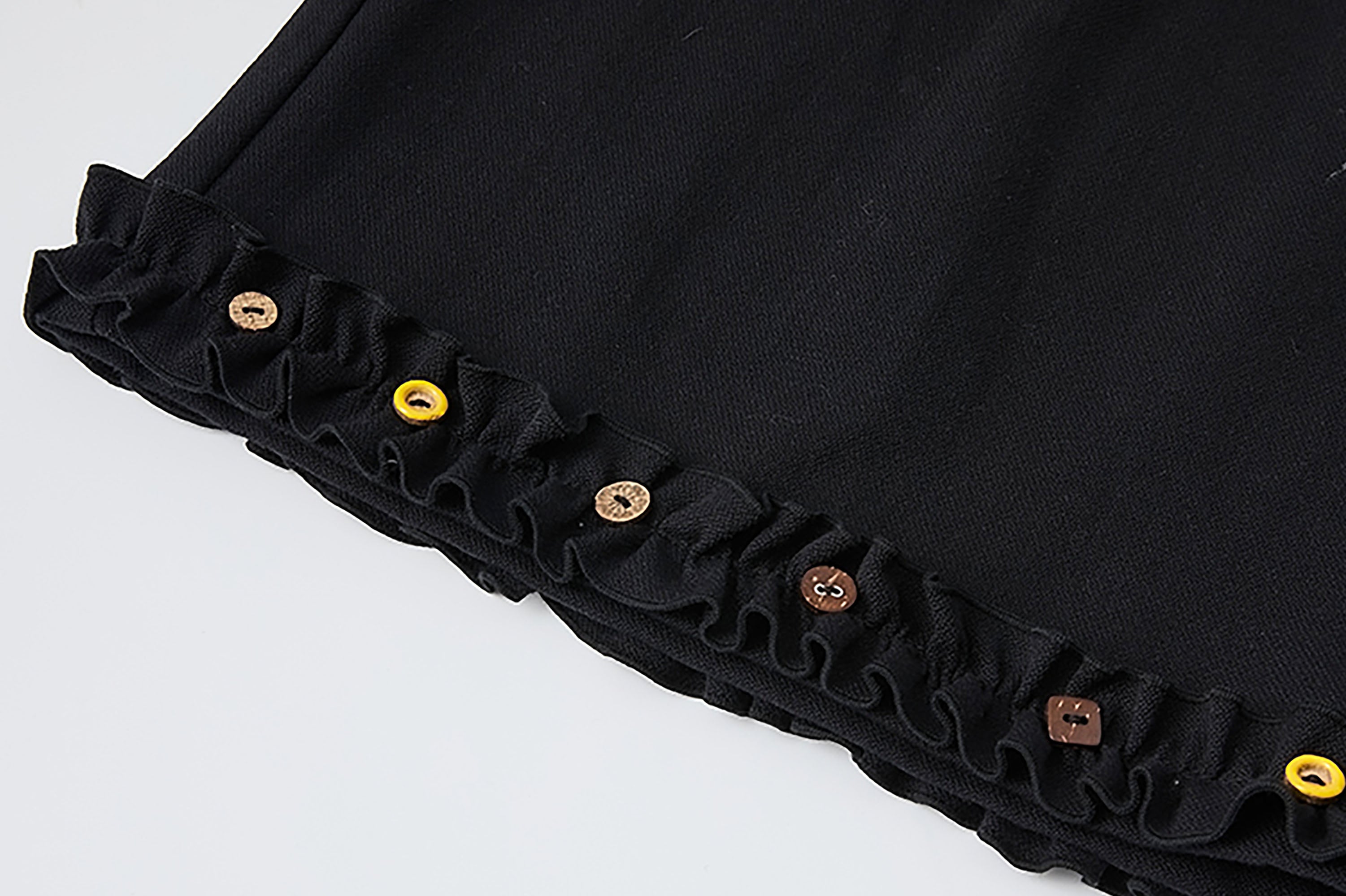 NOESE Button-Trim Ruffle Hem Culottes