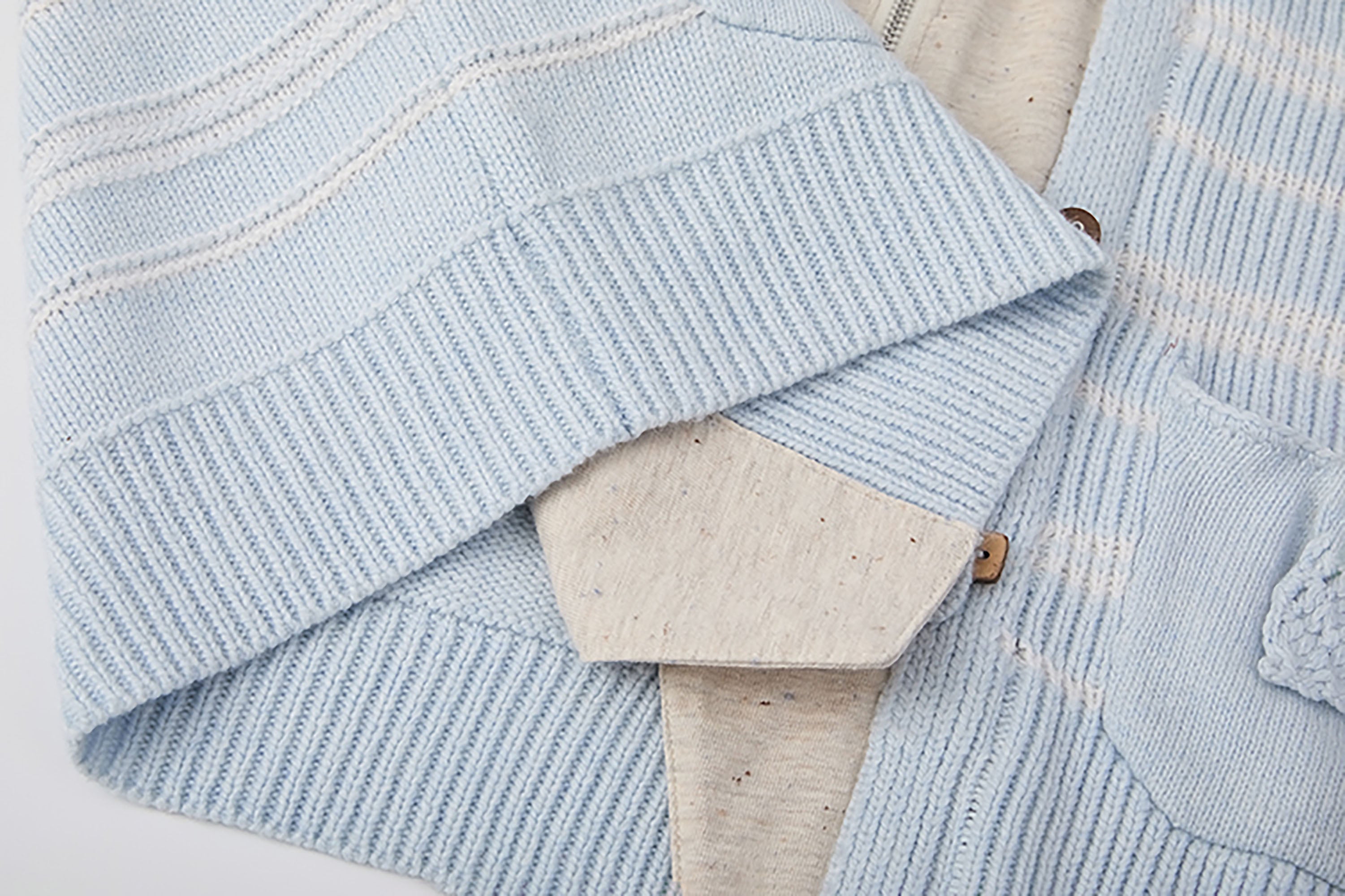 NOESE Faux Layered Hooded Cardigan