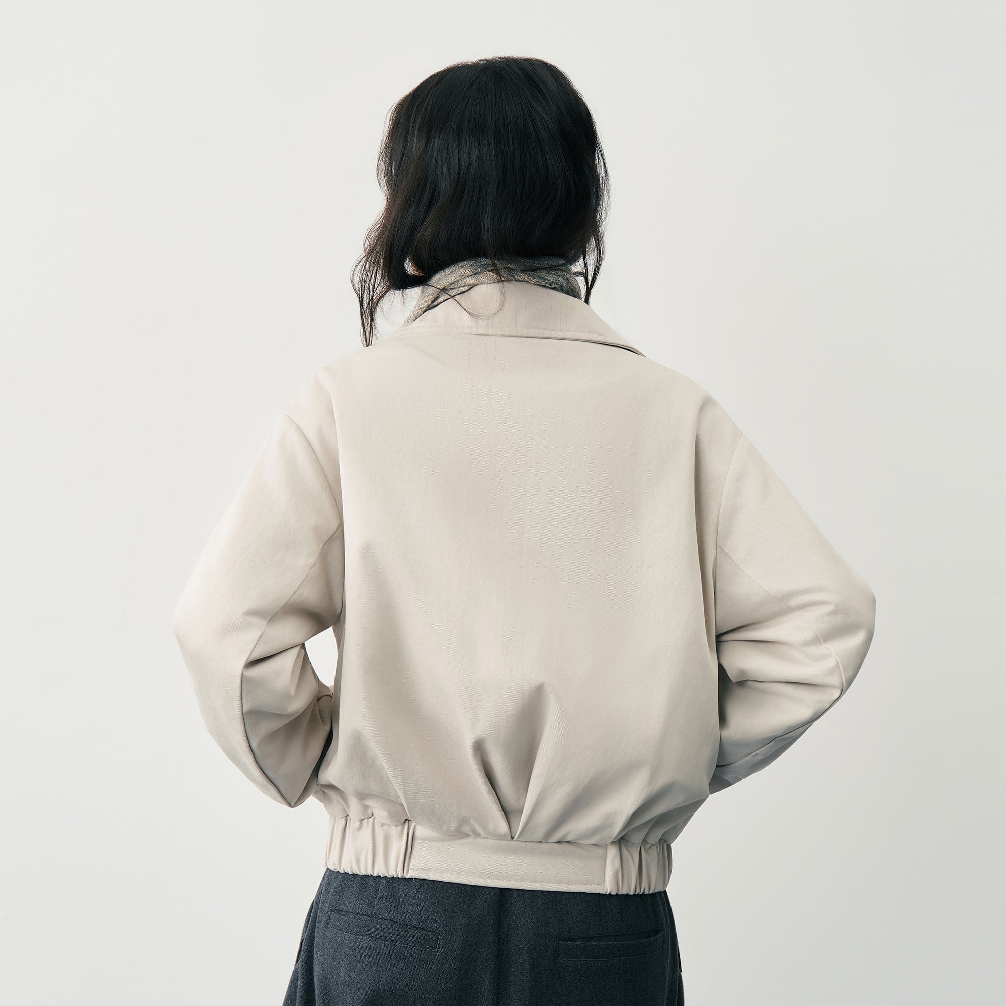 SAME FLOW Twisted Button Placket Lapel Collar Jacket