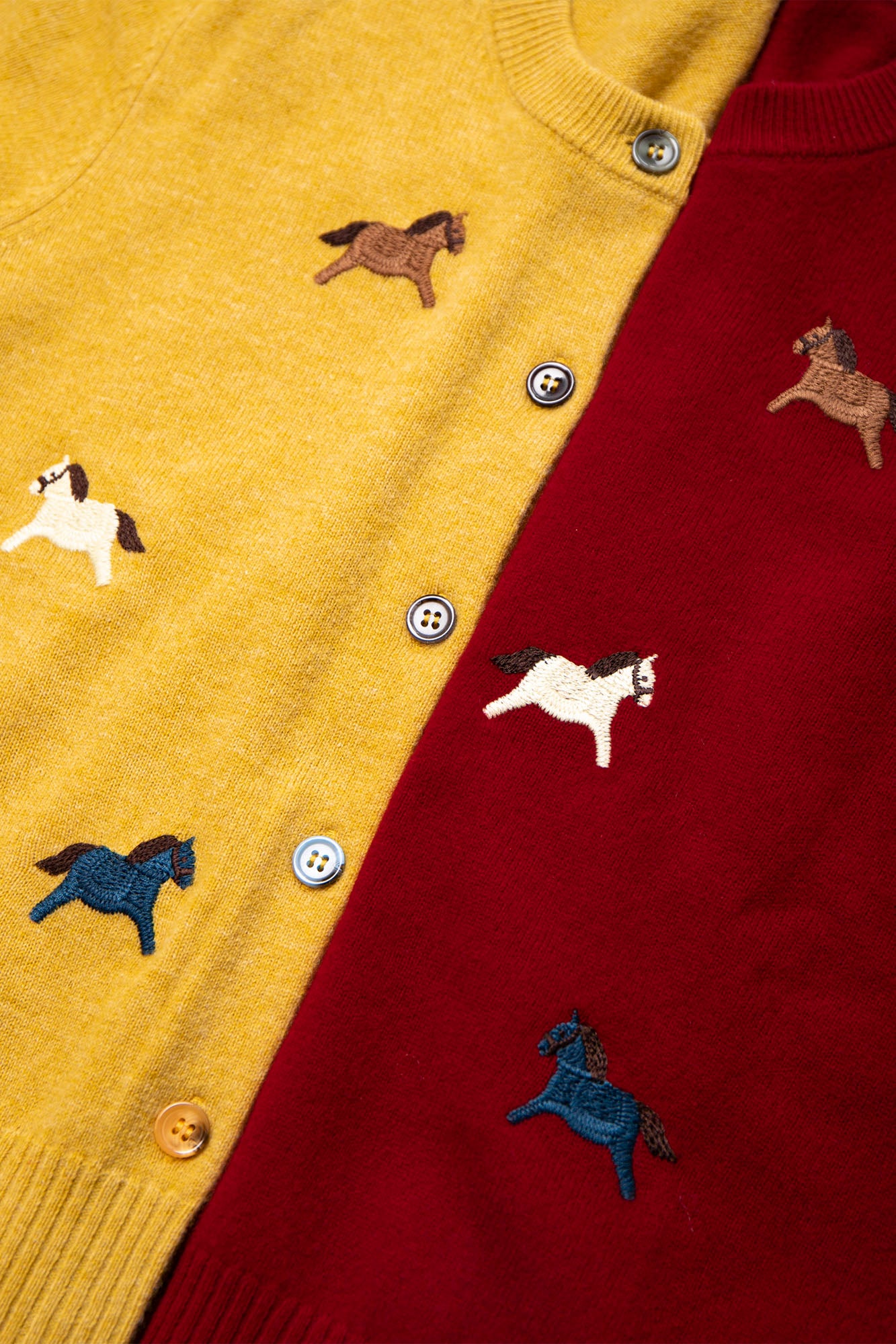 LEONSENSE Pony Embroidered Button Cardigan