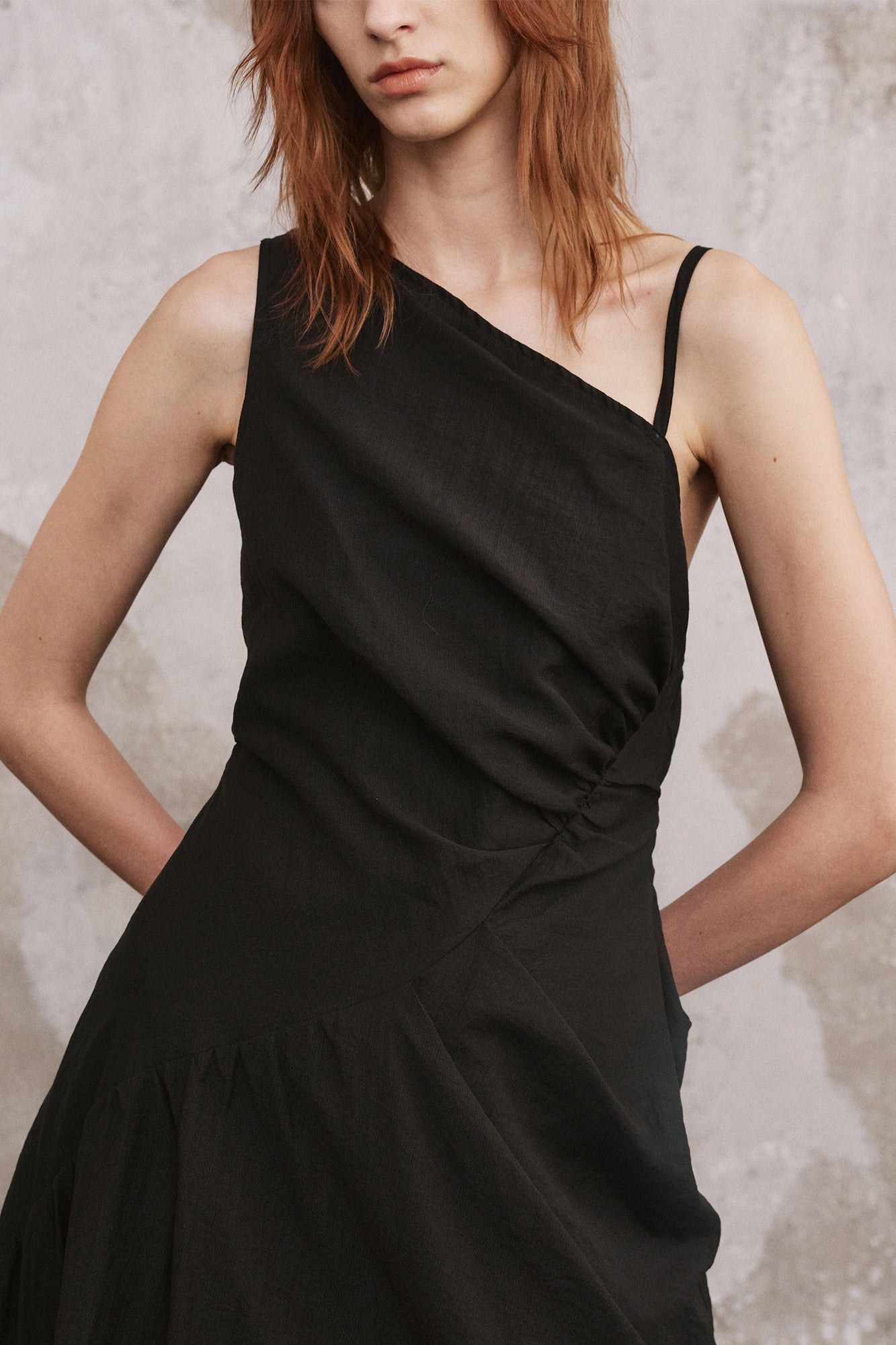 ILNya Nieternite Nifutur Asymmetrical Layered Ruched Maxi Dress