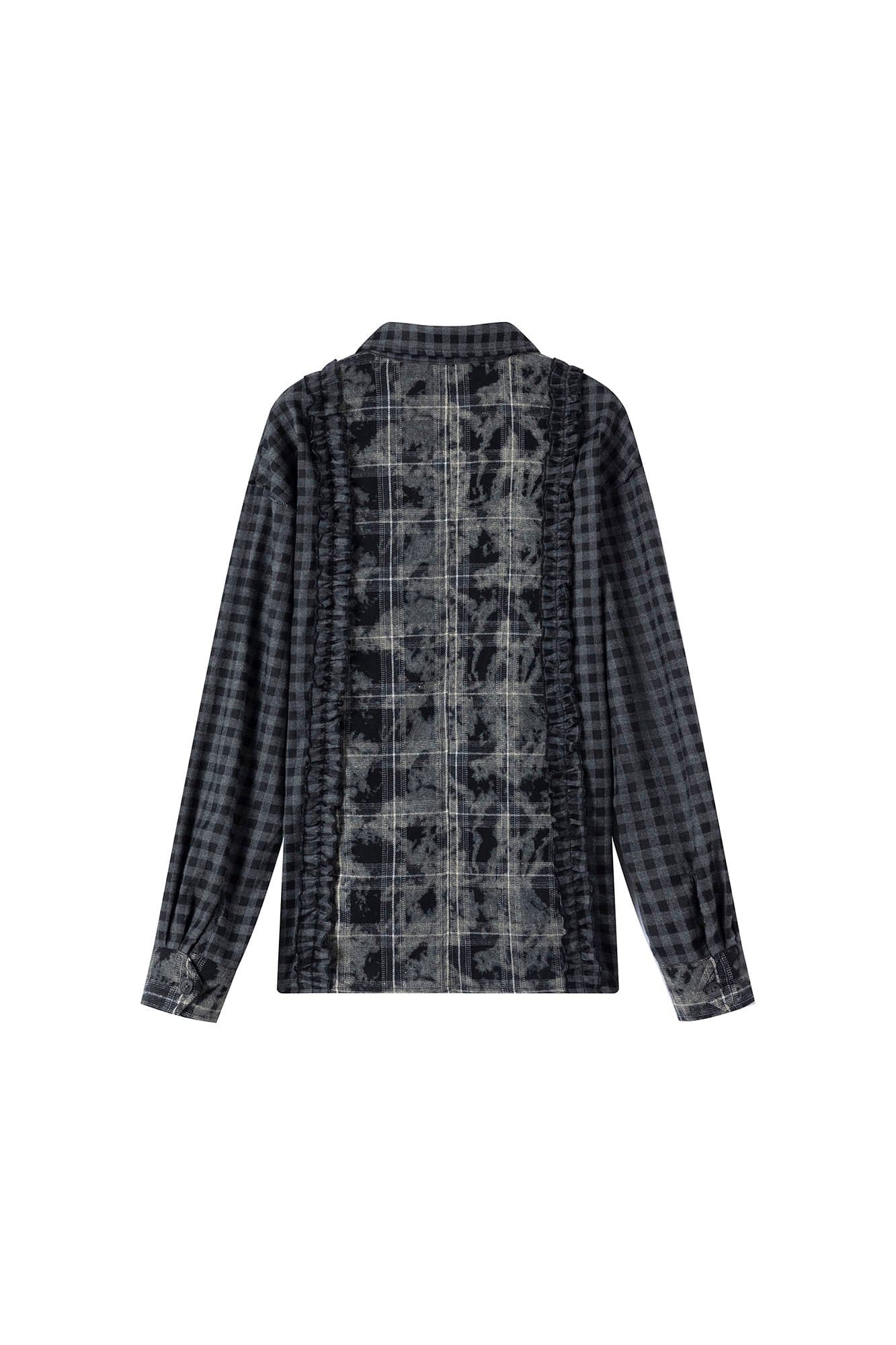 CESTNOUS Ruched Ruffle Spliced Shirt