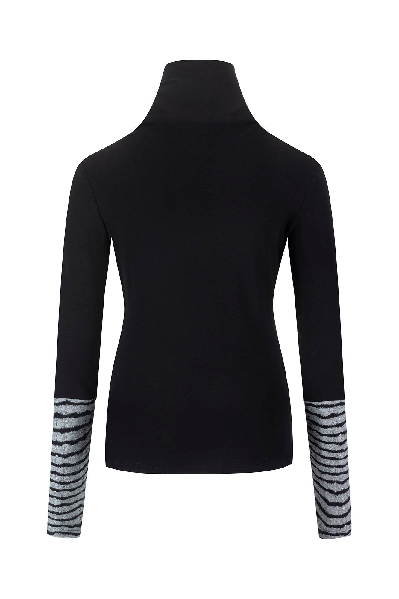 CESTNOUS Faux Layered Distressed Striped Top