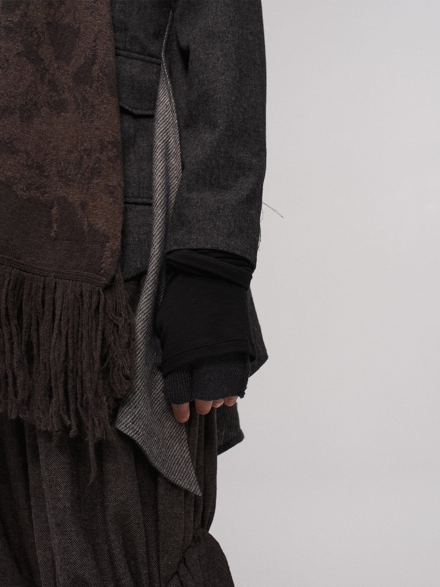 ILNya Nieternite Nifutur Asym Draped-Pleated Panel-Collar Blazer