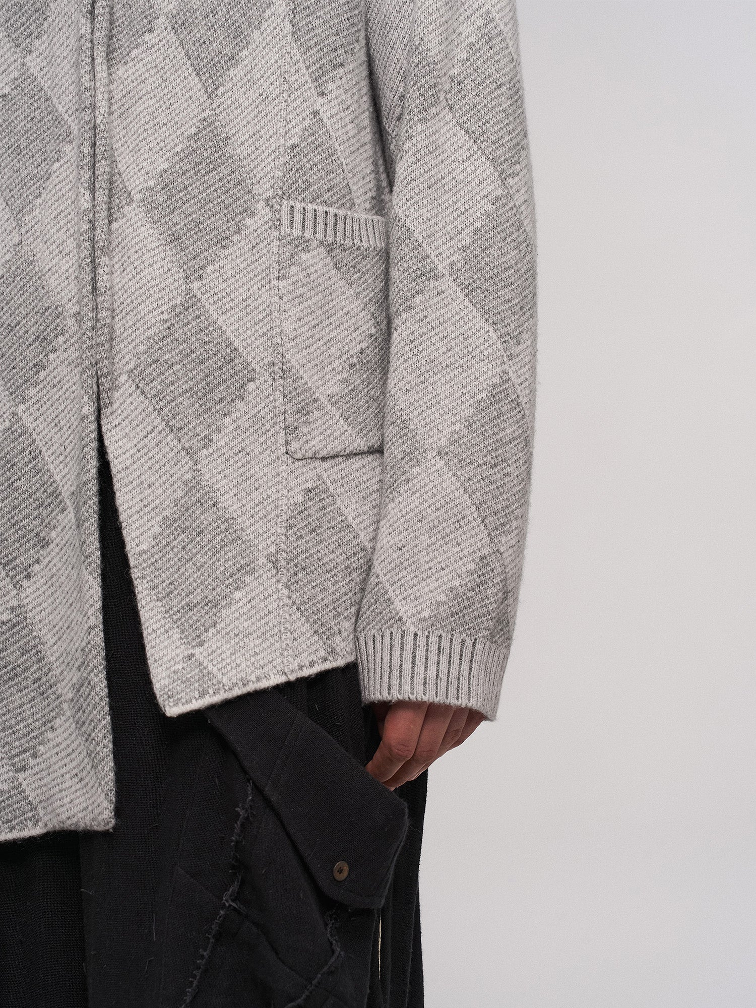 ILNya Nieternite Nifutur Wool-Blend Argyle Jacquard Cardigan Gray