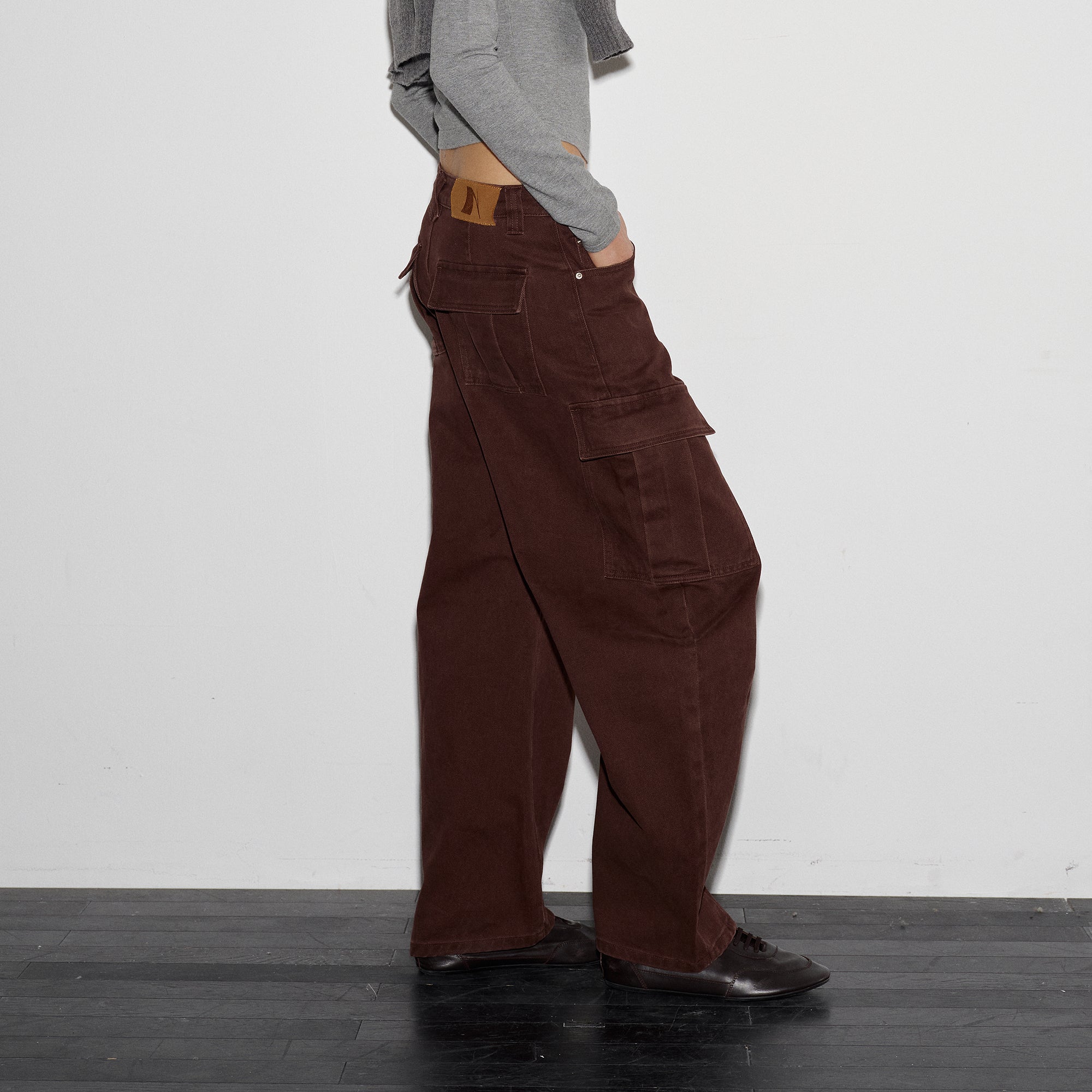 COMMAND N Retro Washed Curved-Leg Cargo Pants