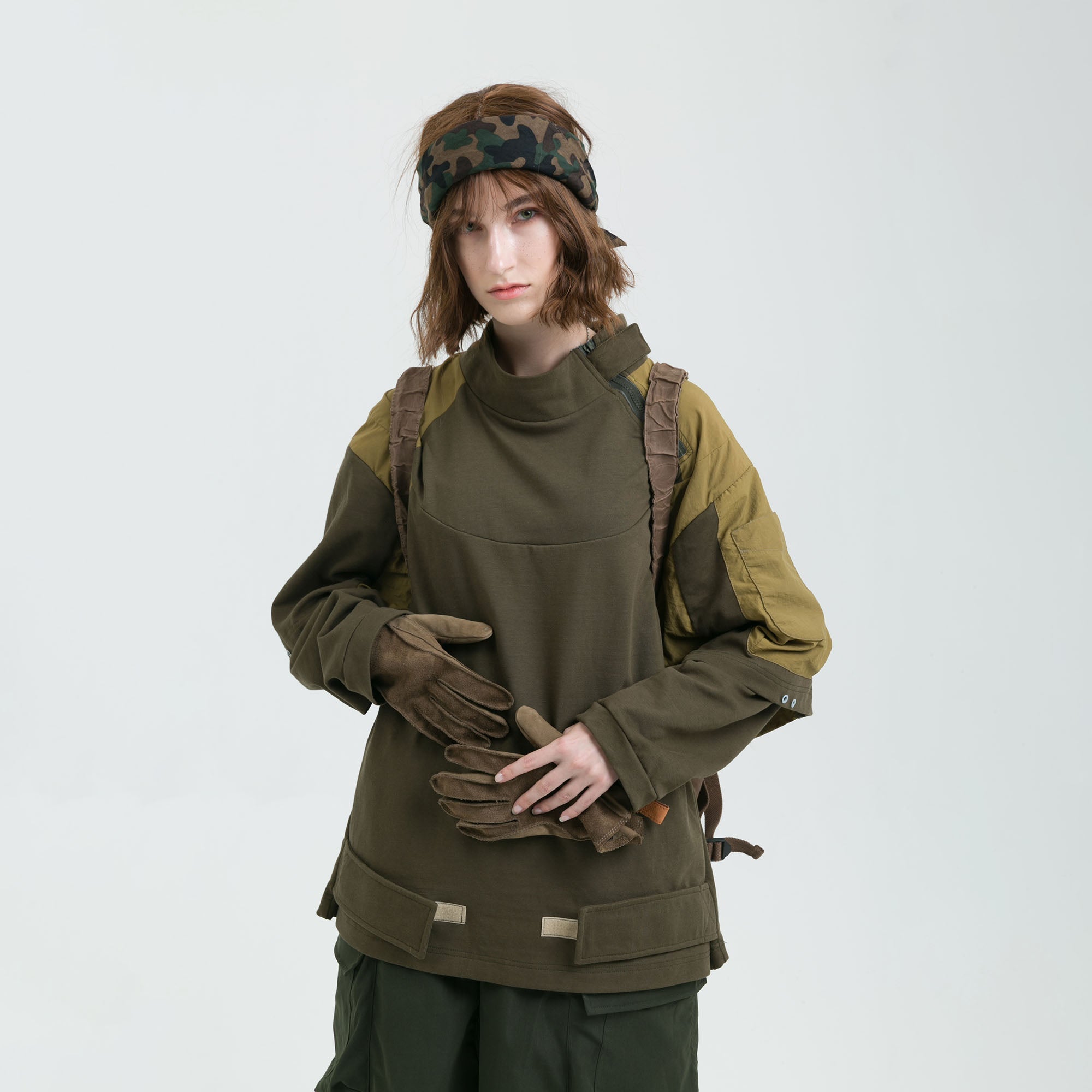 ERROR CODE ROBOT Detachable Sleeve Layered Utility Long-Sleeve Tee