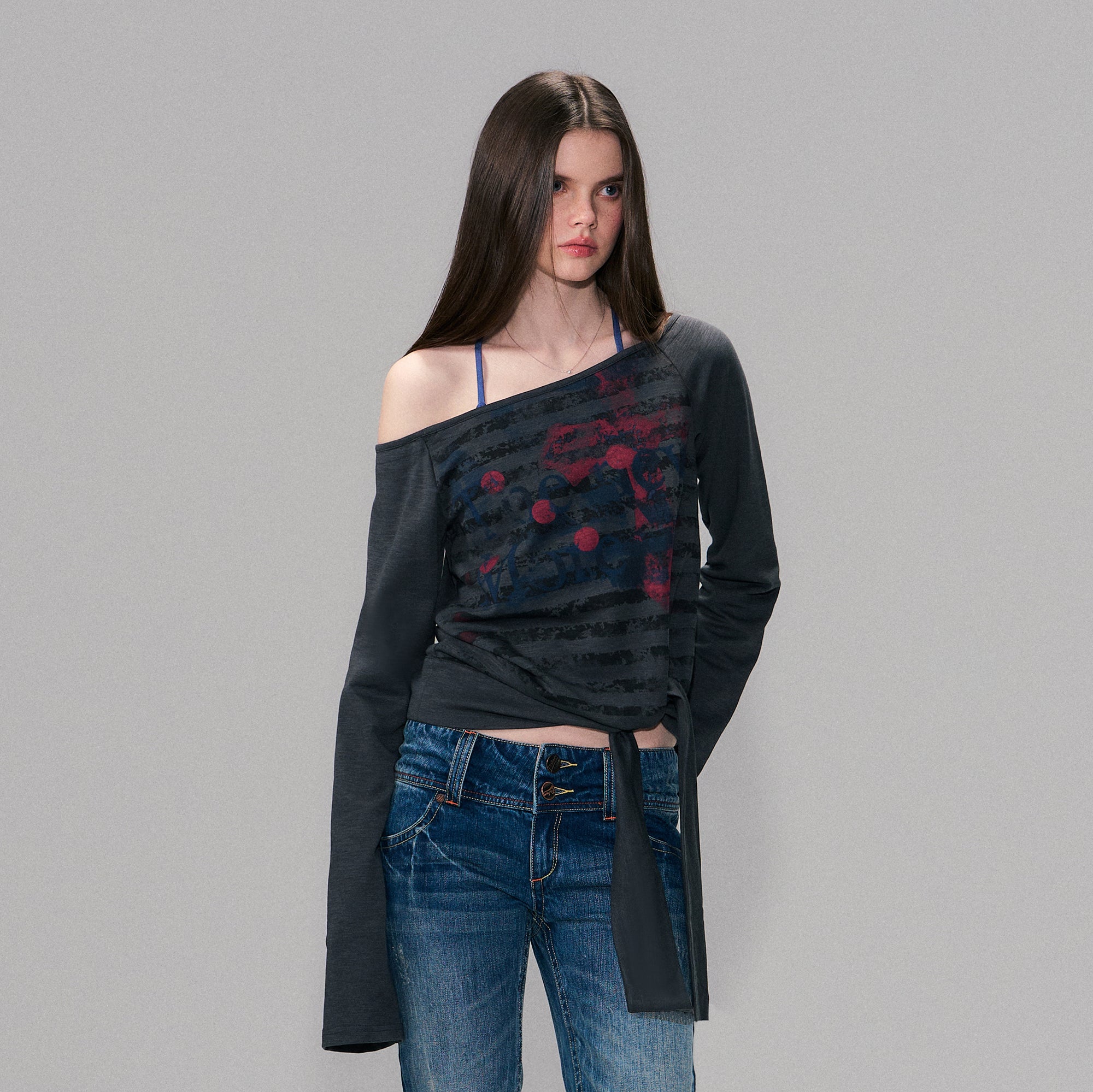 THE NEVERMORE Convertible Full-Print Long-Sleeve Tee