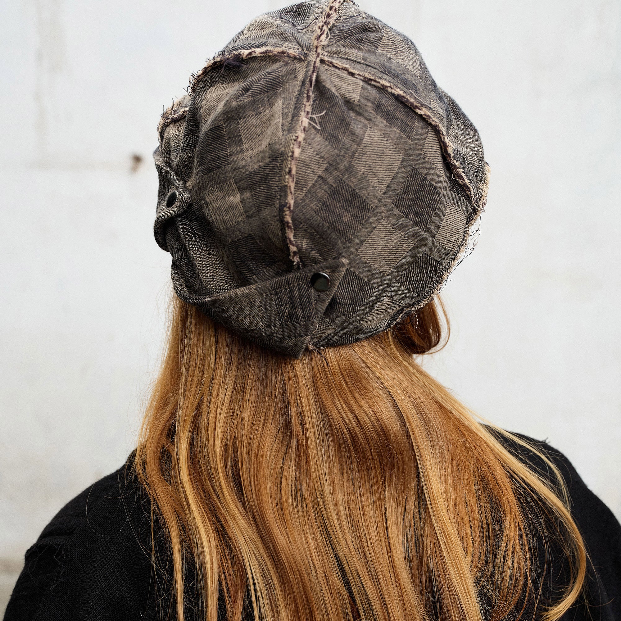 ILNya Nieternite Nifutur Frayed Plaid Spliced Newsboy Cap