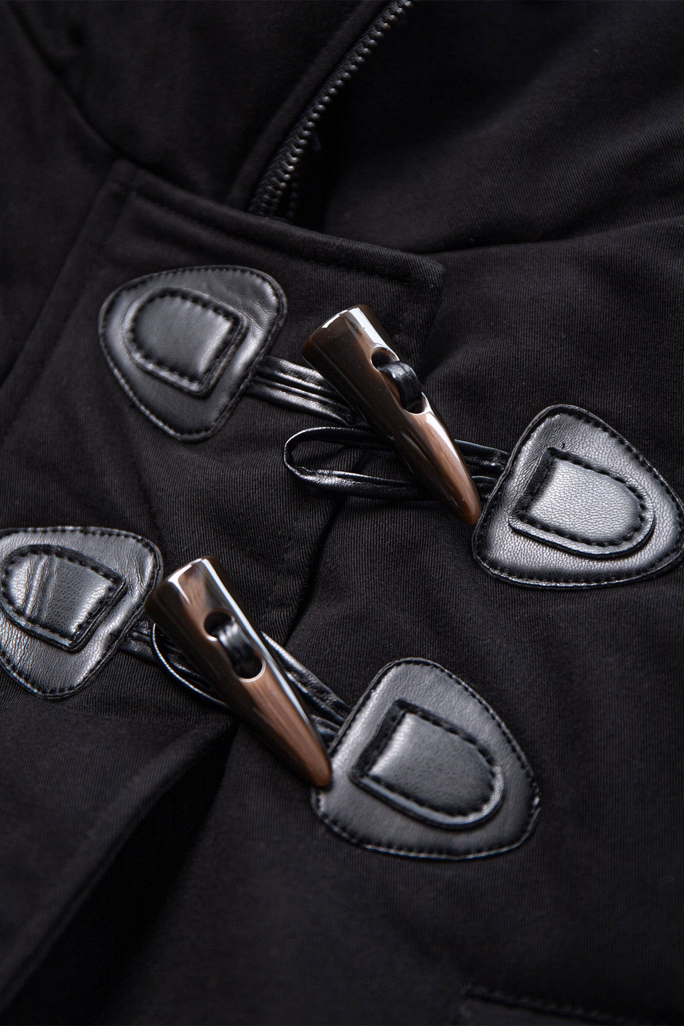 LEONSENSE Faux Fur Collar Toggle Cropped Bomber