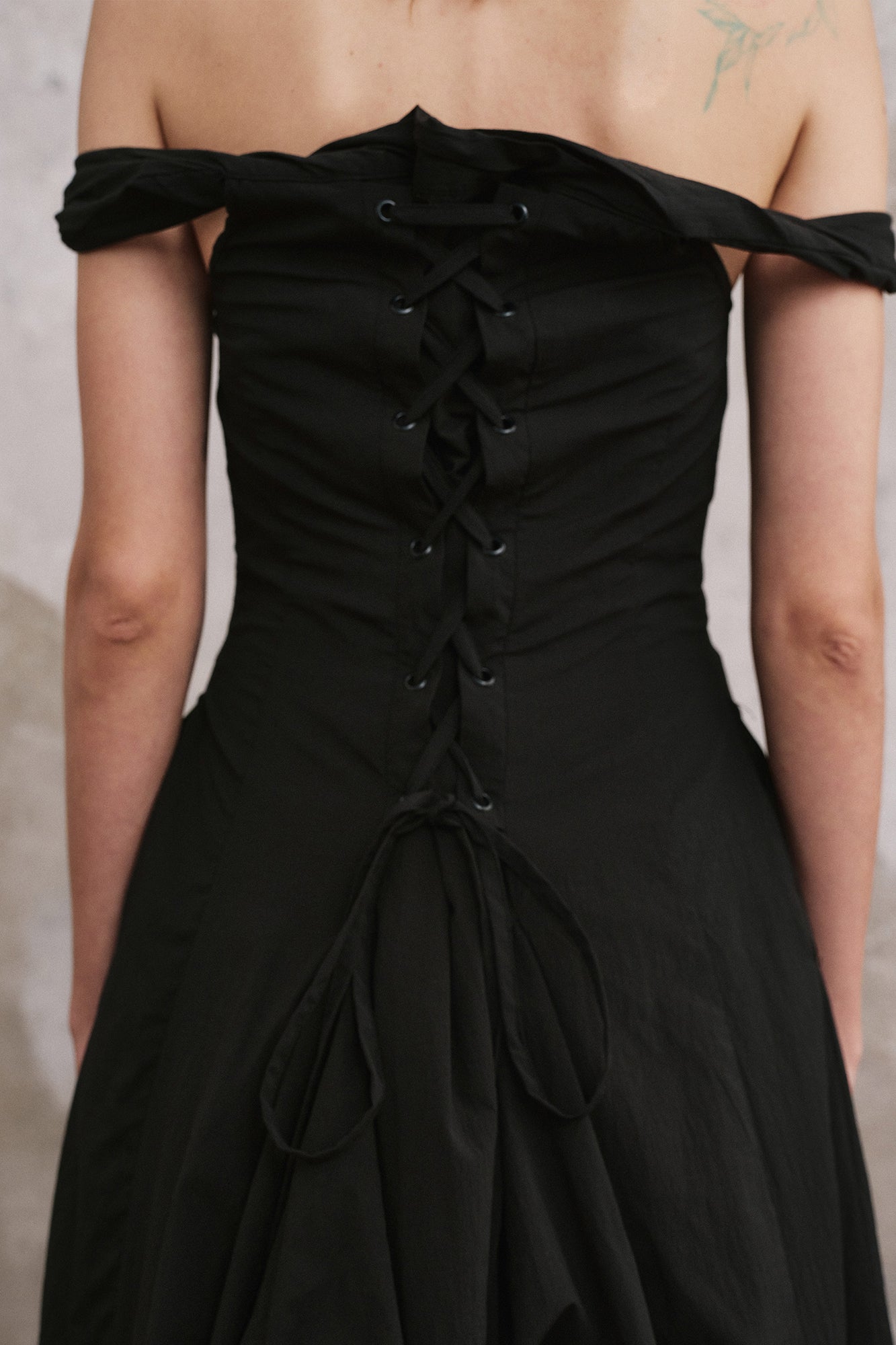 ILNya Nieternite Nifutur Twisted Strap Layered Corset Maxi Dress