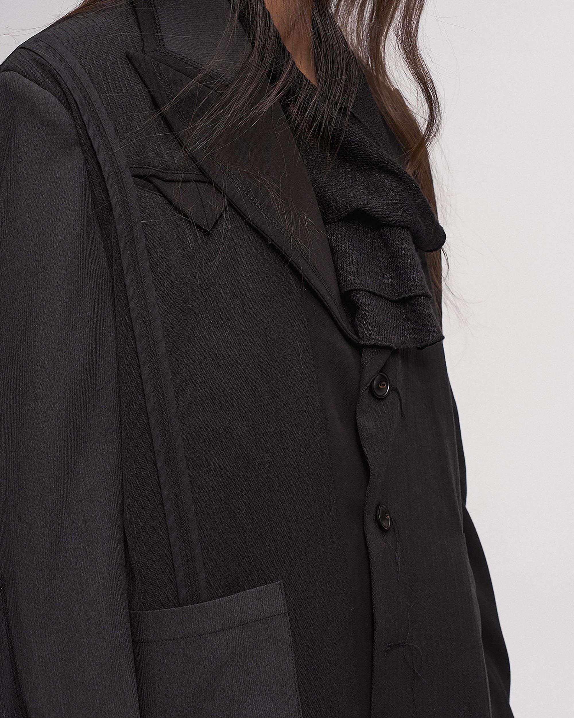 ILNya Nieternite Nifutur Deconstructed Detachable Plaid Blazer