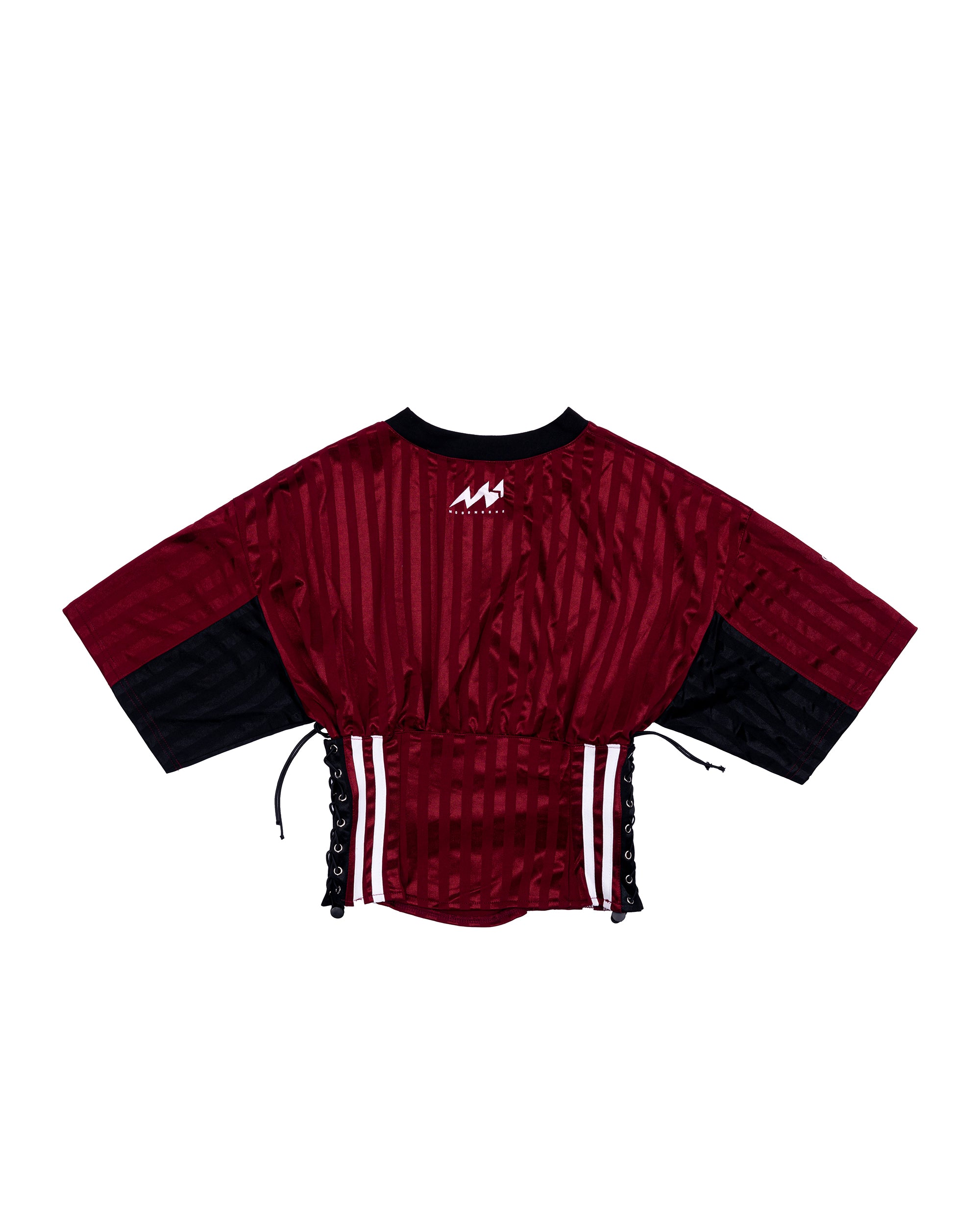 MOGONGSHE Varsity Lace-Up Waist Cropped Jersey