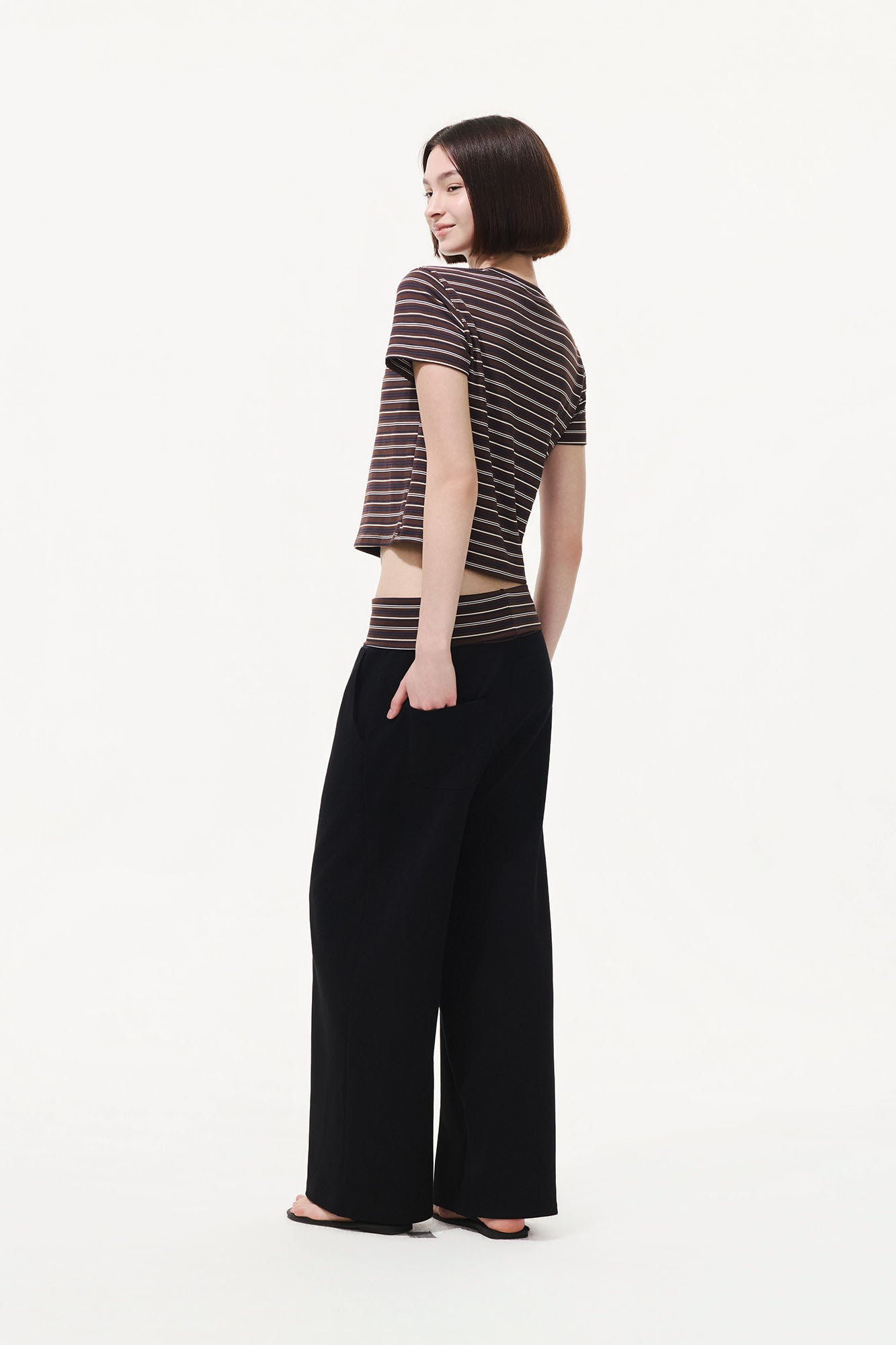 ARTIFICIAL WORLD Striped Tencel-Silk Tee