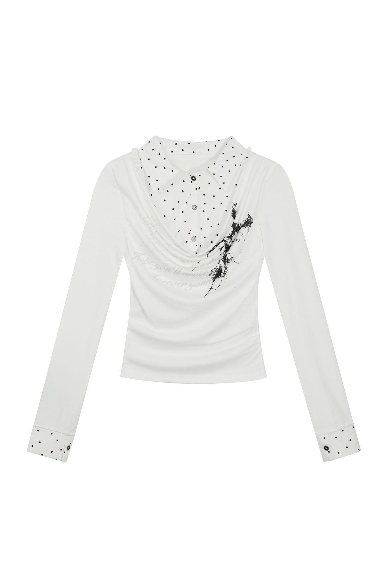 CESTNOUS Faux Layered Draped Top
