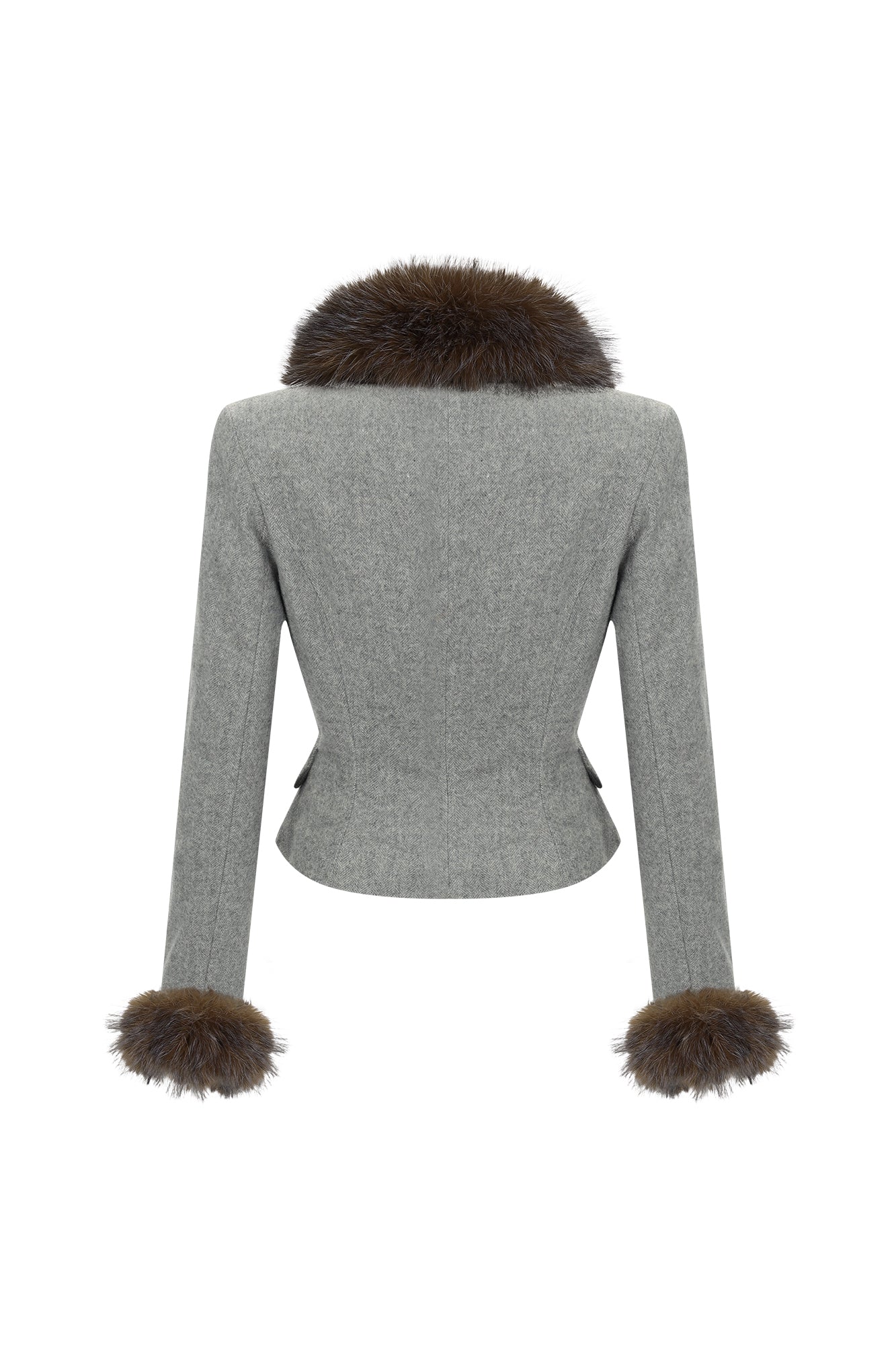 NEVER OFFEND L ANGEL Detachable Trim V-Neck Blazer