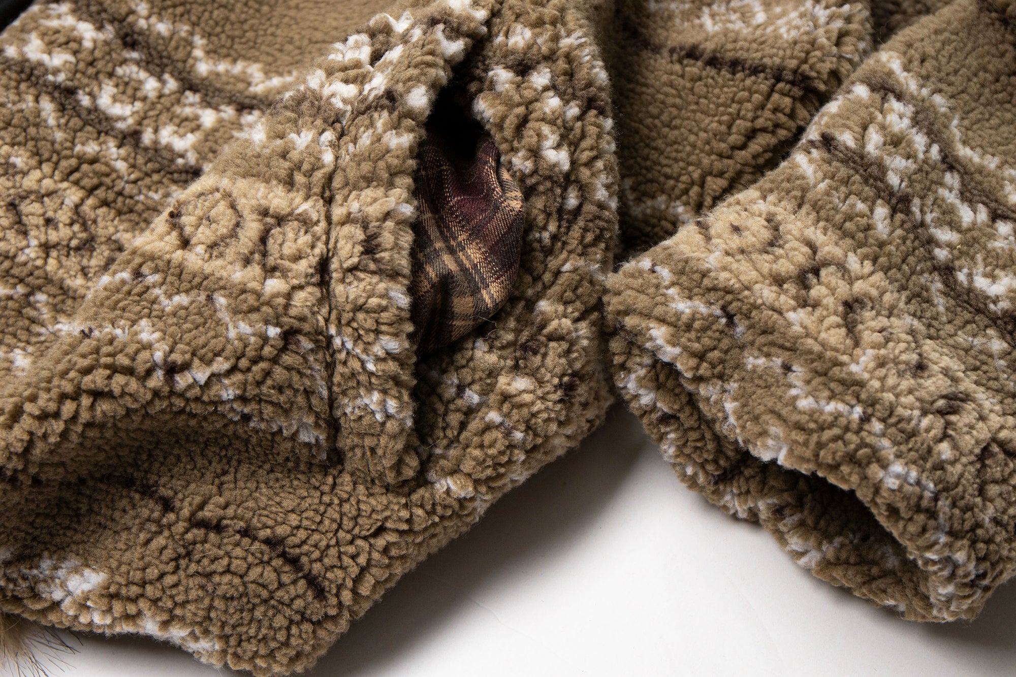 LEONSENSE Detachable Faux Fur Collar Fair Isle Jacket