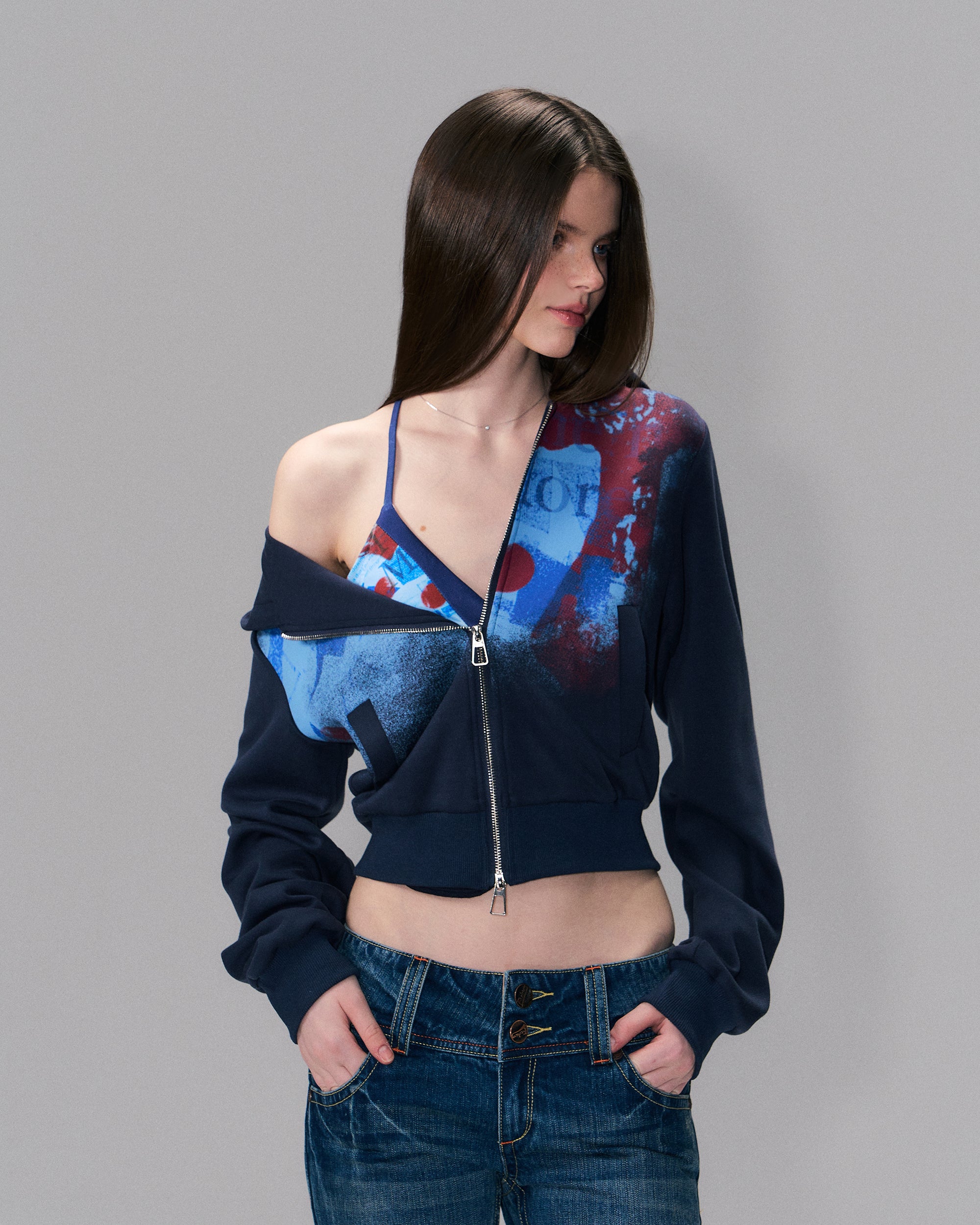 THE NEVERMORE Full-Print Adjustable Triangle Bralette