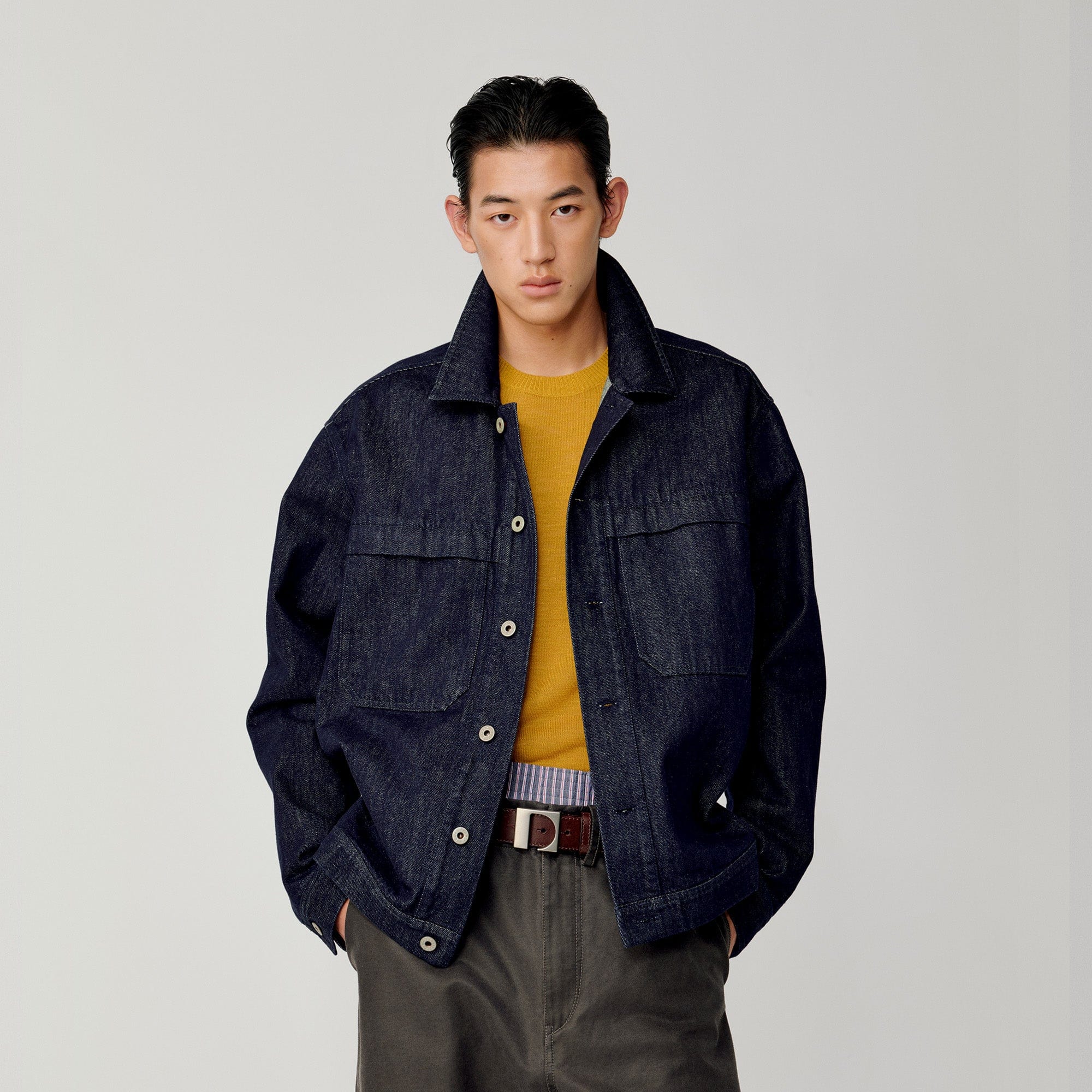 OPICLOTH Retro Dual-Pocket Denim Jacket, premium urban and streetwear designers apparel on PROJECTISR.com, OPICLOTH