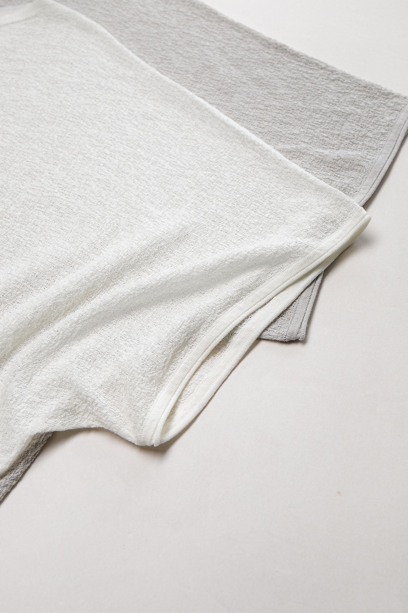 LEONSENSE Sheer Draped Batwing Knit Top