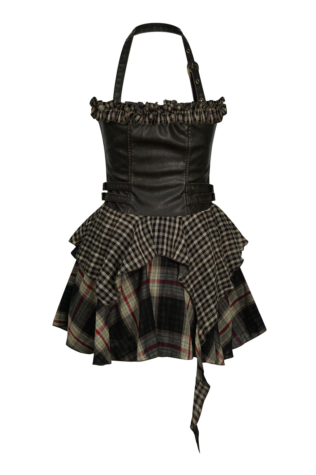 CESTNOUS Ruffled Trim Corset Layered Mini Dress