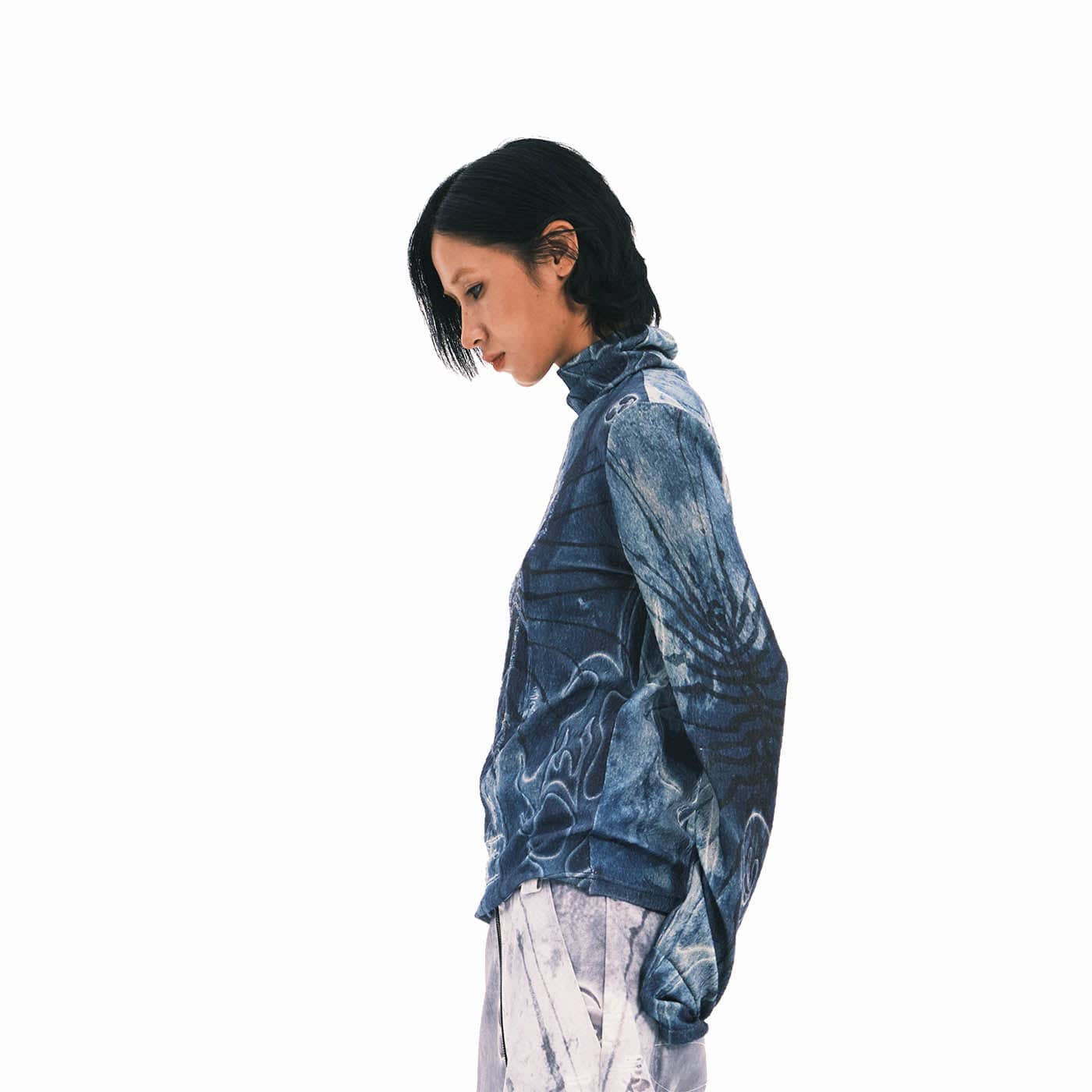 EMBRYO Tie-Dyed Runes Turtleneck L/S Tee, premium urban and streetwear designers apparel on PROJECTISR.com, EMBRYO
