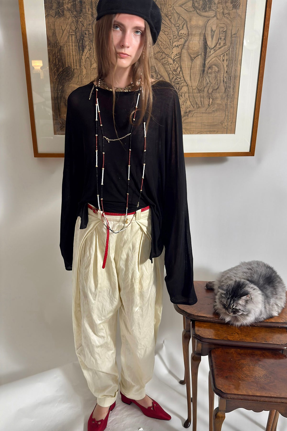 WINGFREE Retro Sheer Relaxed Long-Sleeve Tee